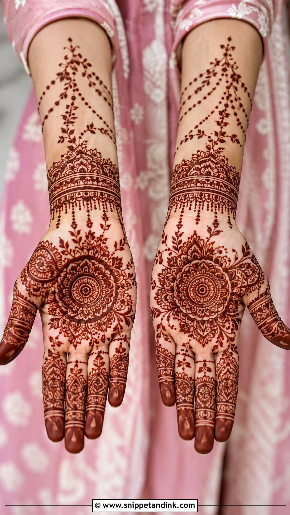 Front Hand Mehndi Design For Engagement - Snippet and Ink - 35 Front Mehndi Design Ideas