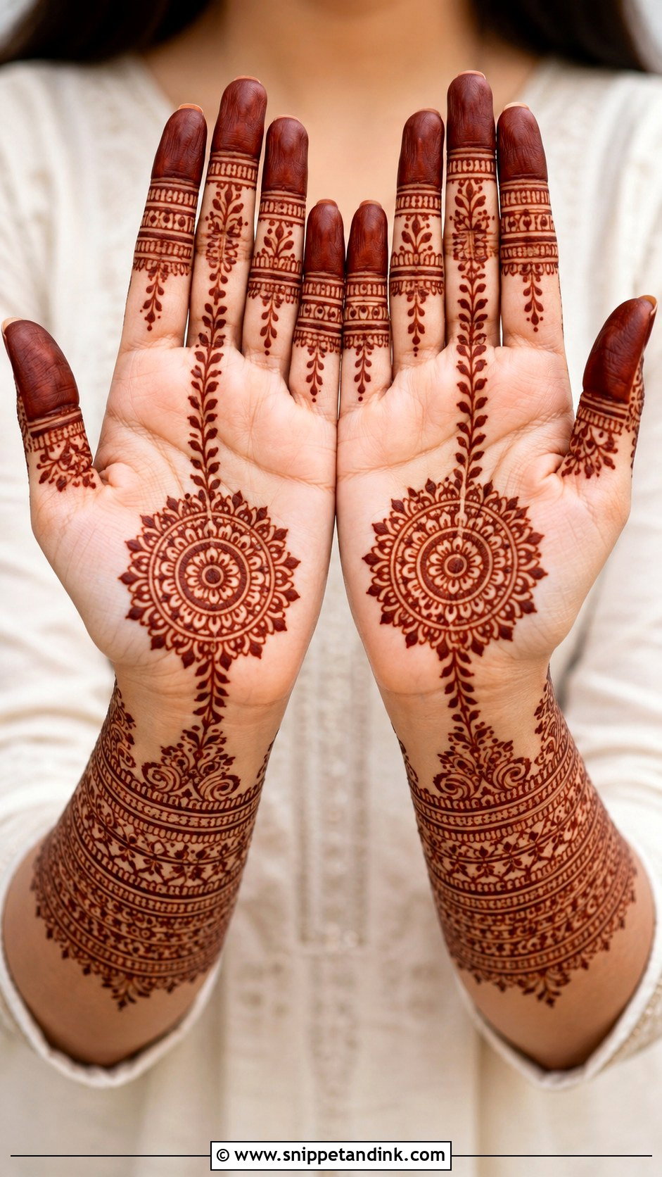 Front Hand Mehndi Design For Long Fingers - Snippet and Ink - 35 Front Mehndi Design Ideas