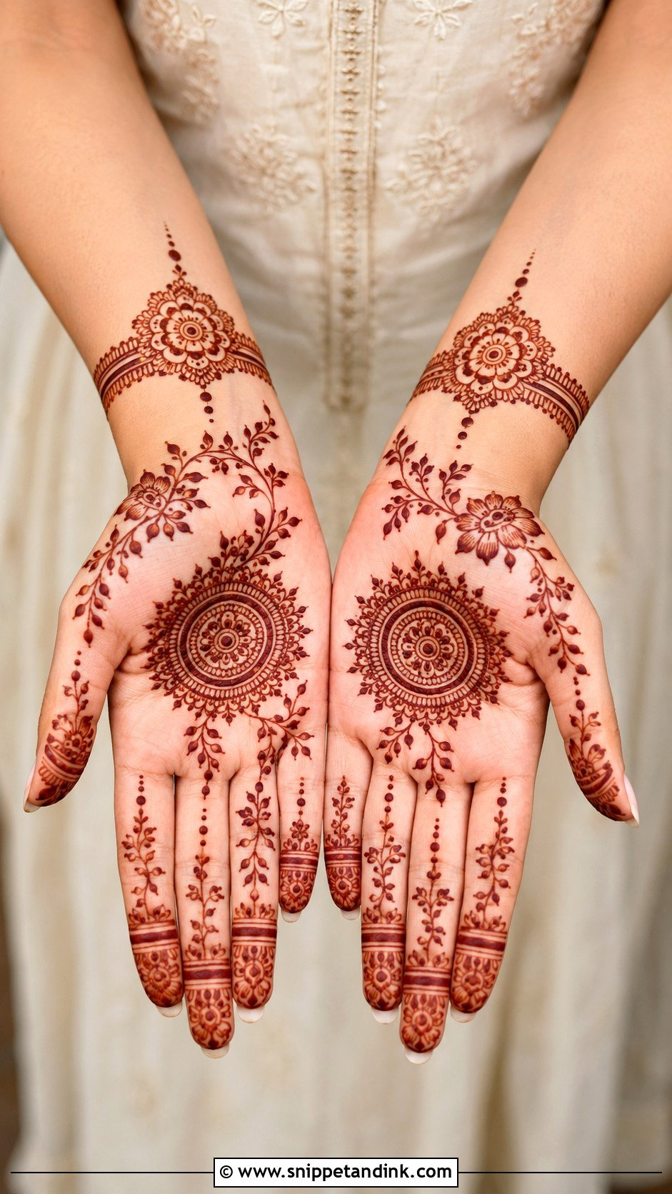 Front Hand Mehndi Design For Raksha Bandhan - Snippet and Ink - 35 Front Mehndi Designs