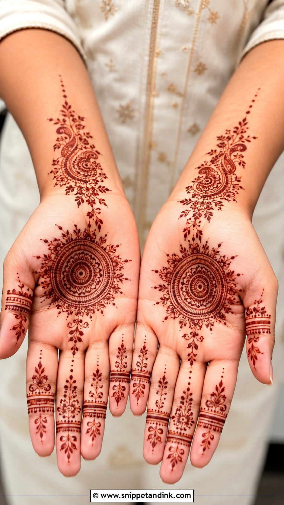 Front Hand Mehndi Design For Small Hands - Snippet and Ink - 35 Front Mehndi Design Ideas