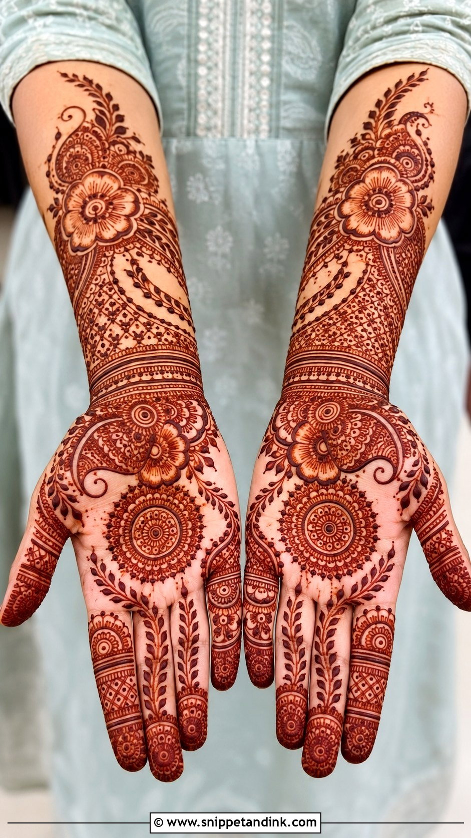 Front Hand Mehndi Design For Wedding - Snippet and Ink - 35 Front Mehndi Designs