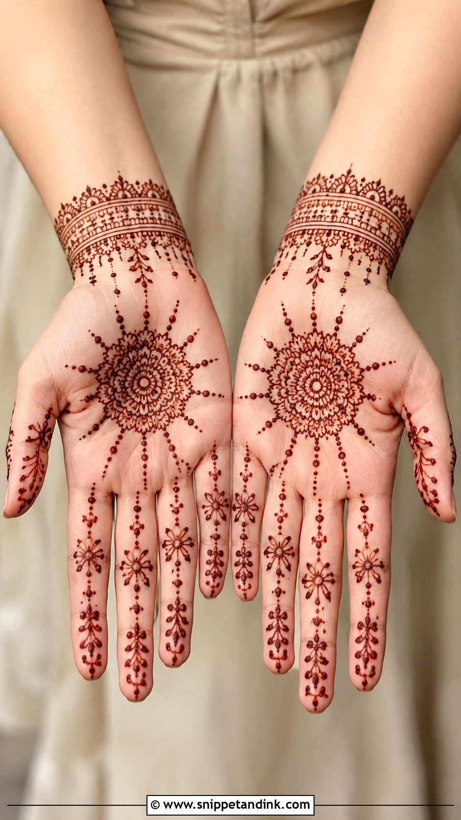 Front Hand Mehndi Design With Dots - Snippet and Ink - 35 Front Mehndi Design Ideas