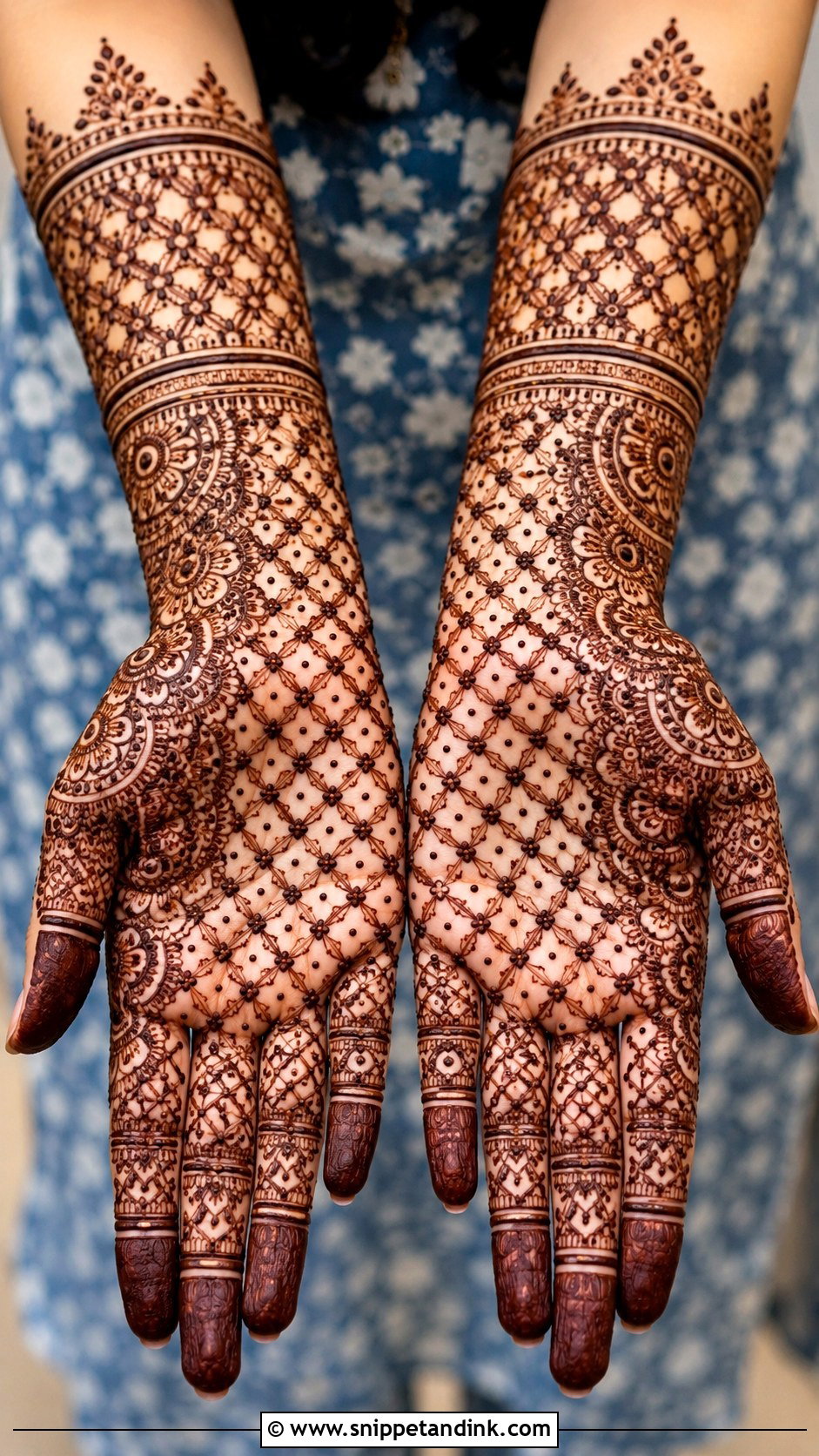 Front Hand Mehndi Design With Jaali - Snippet and Ink - 35 Front Mehndi Design Ideas