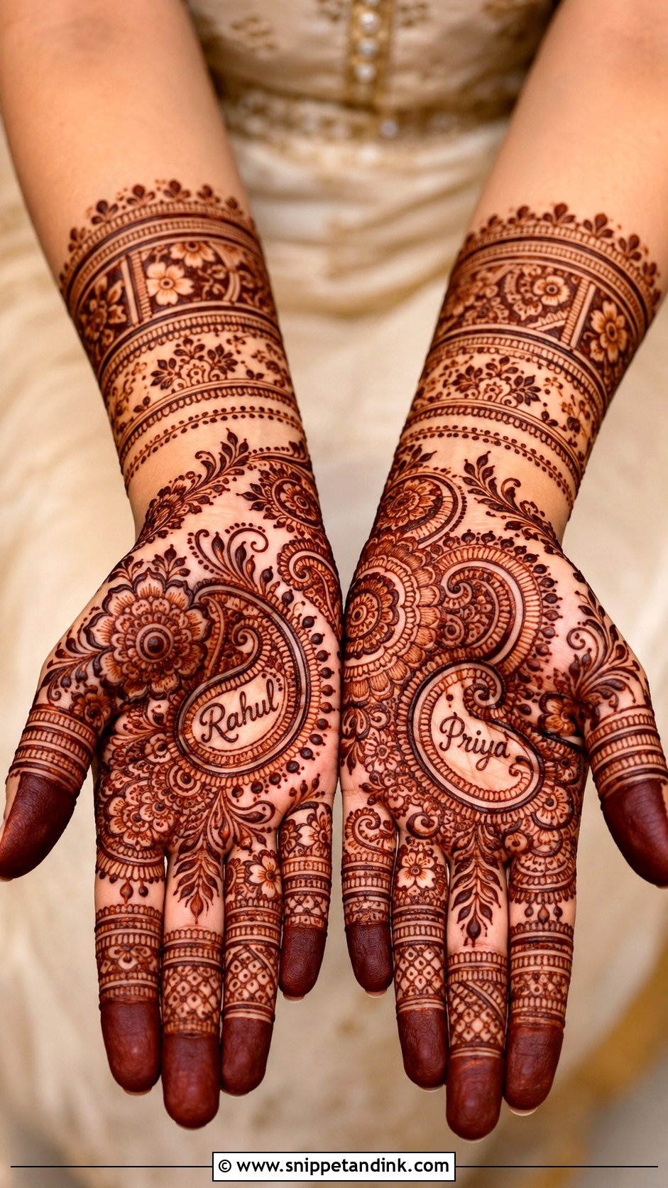 Front Hand Mehndi Design With Name - Snippet and Ink - 35 Latest Front Hand Mehndi Designs