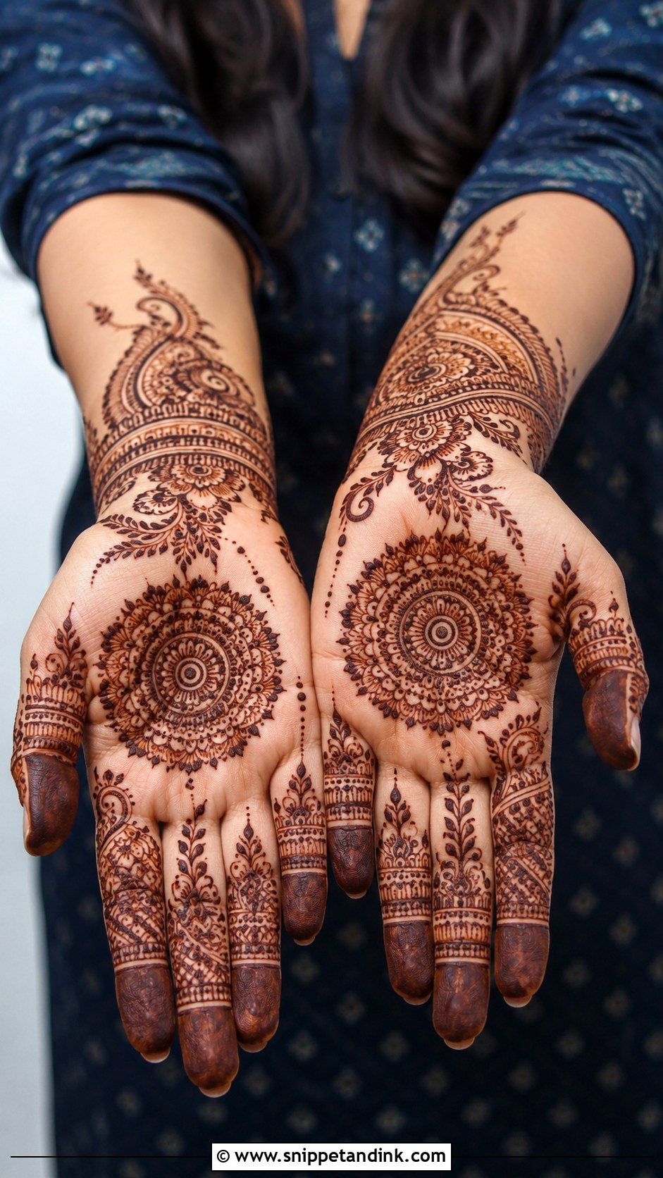 Front Hand Mehndi Design - Snippet and Ink - 30 Elegant Mehndi Designs