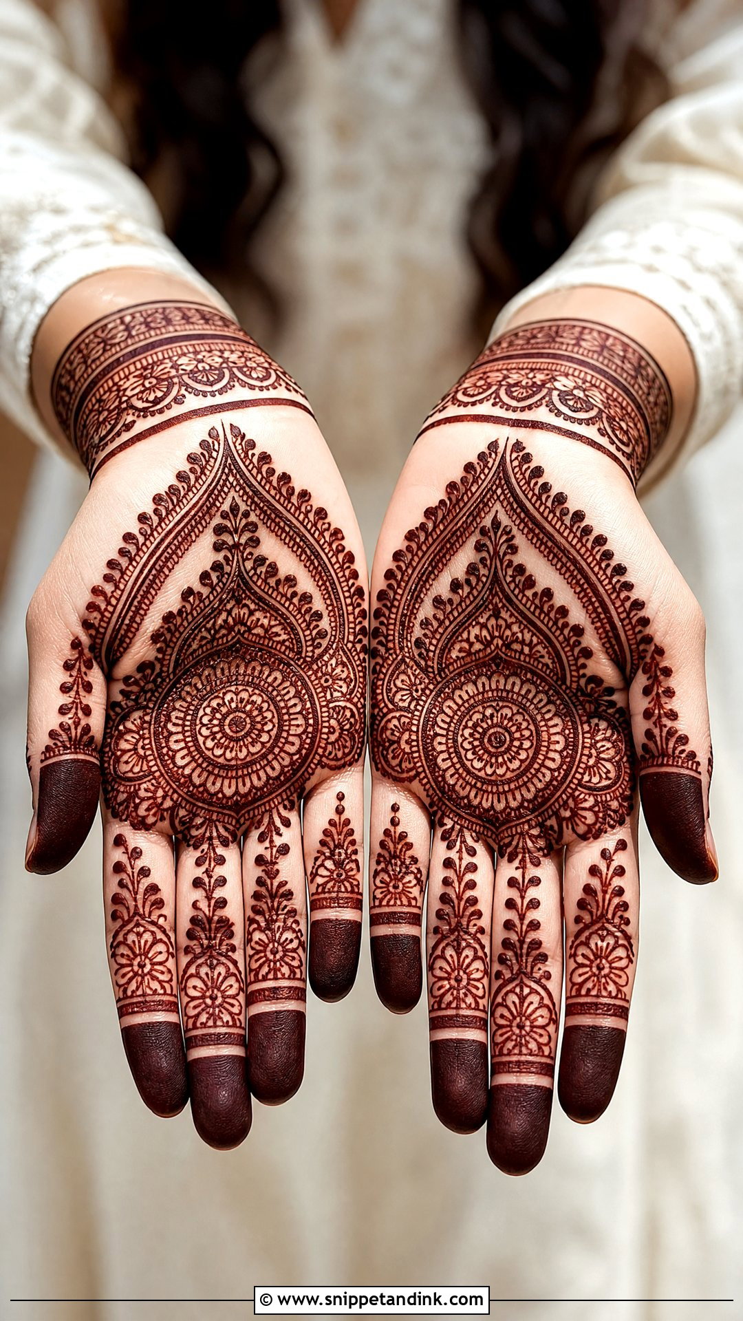 Front Hand Mehrab Mehndi Design - Snippet and Ink - 30 Mehrab Mehndi Design Ideas