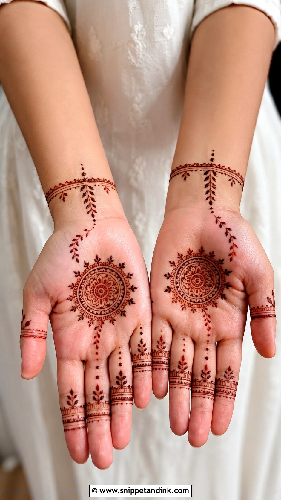 Front Hand Minimal Mehndi Design - Snippet and Ink - 35 Front Hand Mehndi Designs