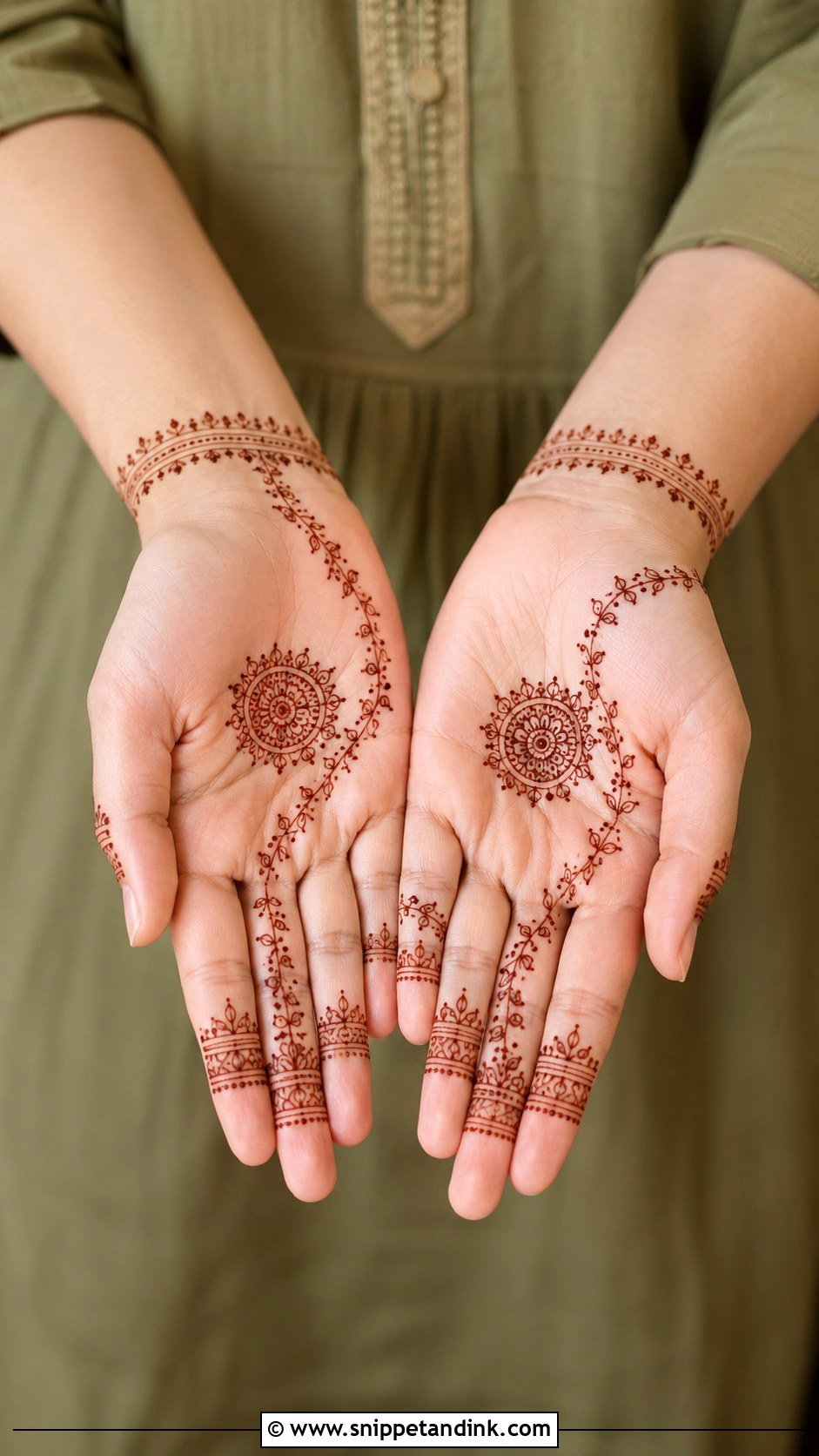 Front Hand Minimal Mehndi Design - Snippet and Ink - 35 Stylish Front Hand Mehndi Designs