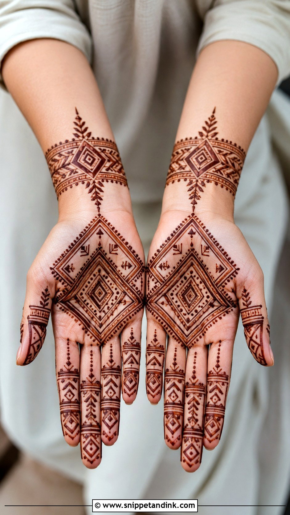 Front Hand Moroccan Mehndi Design - Snippet and Ink - 35 Front Hand Mehndi Designs