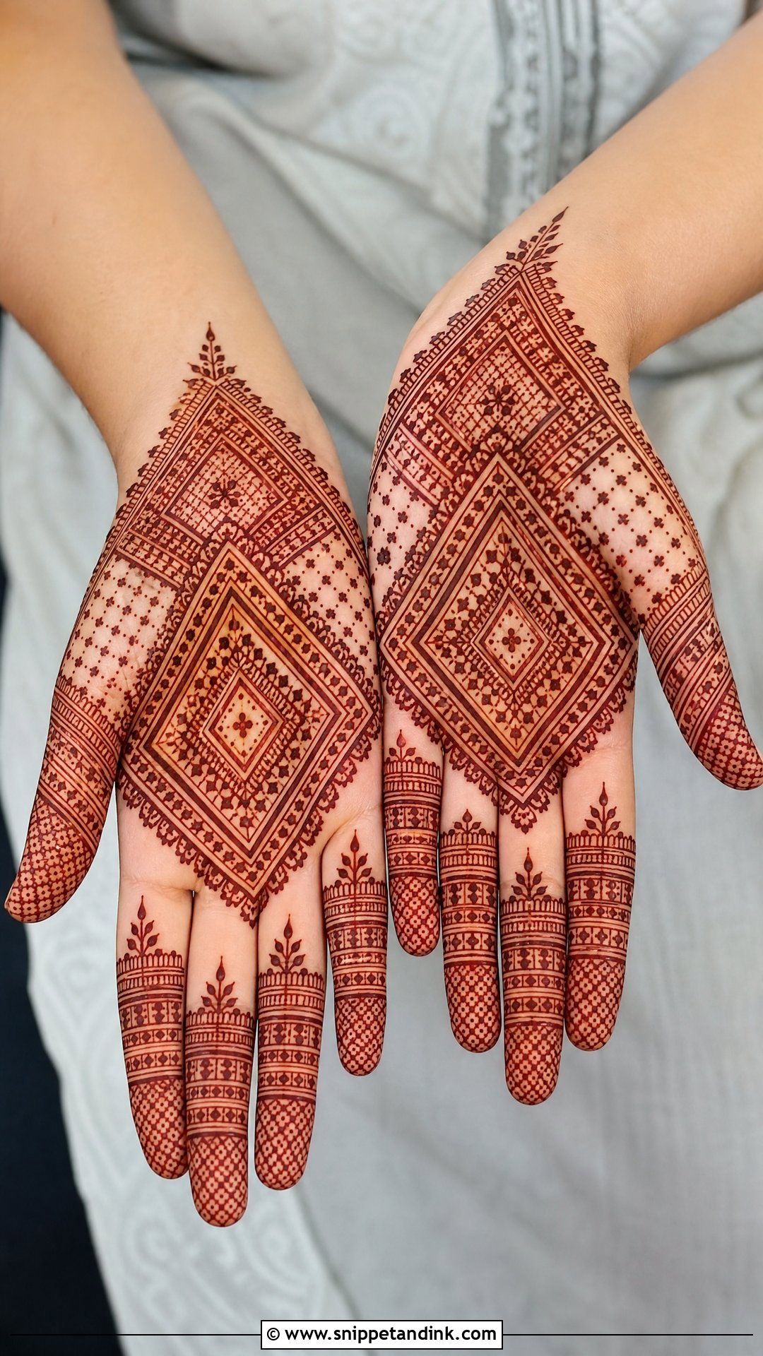 Front Hand Moroccan Mehndi Design - Snippet and Ink - 30 Easy Front Hand Mehndi Designs