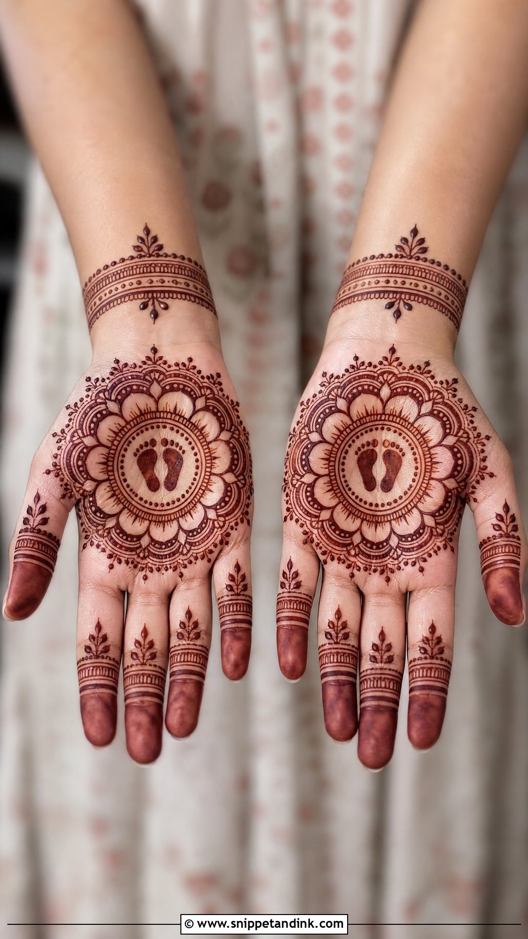 Front Hand Mundan Mehndi Design - Snippet and Ink - 20 Mundan Ceremony Mehndi Designs