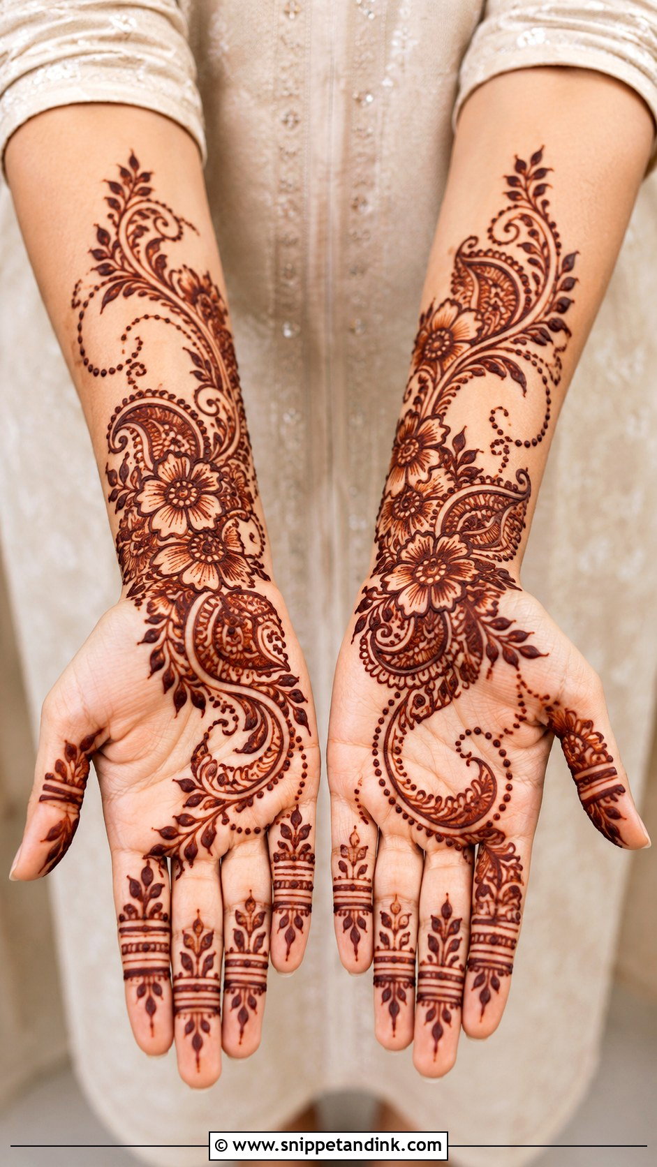 Front Hand Negative Space Mehndi Design - Snippet and Ink - 35 Latest Unique Front Hand Mehndi Designs
