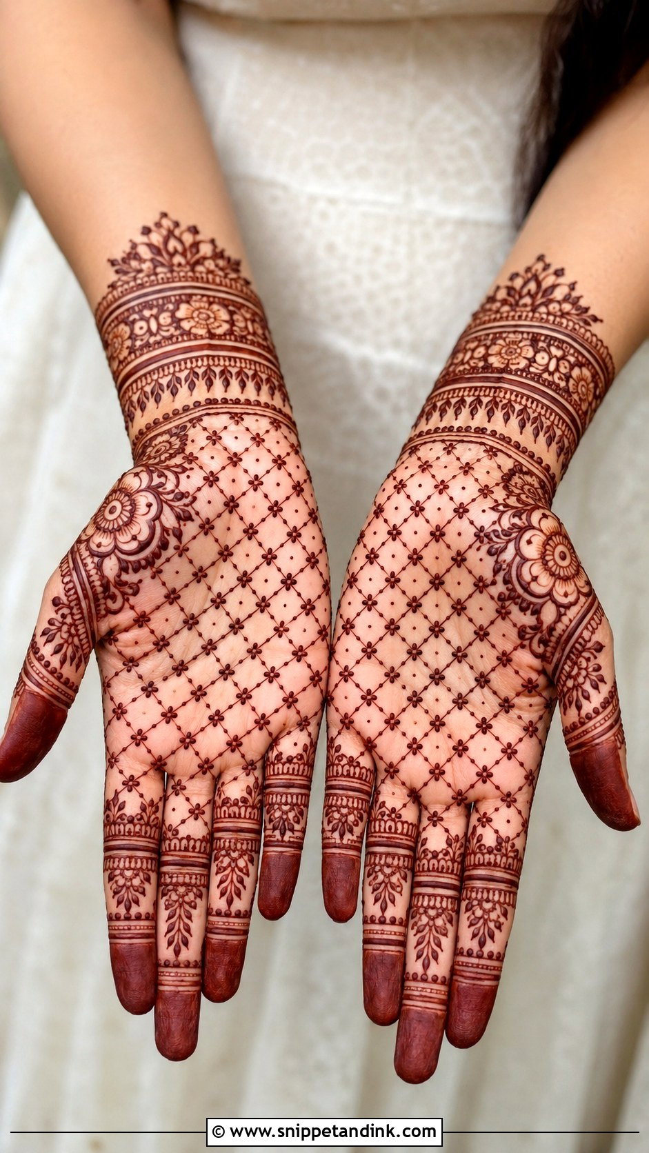 Front Hand Net Mehndi Design - Snippet and Ink - 35 Stylish Front Hand Mehndi Designs