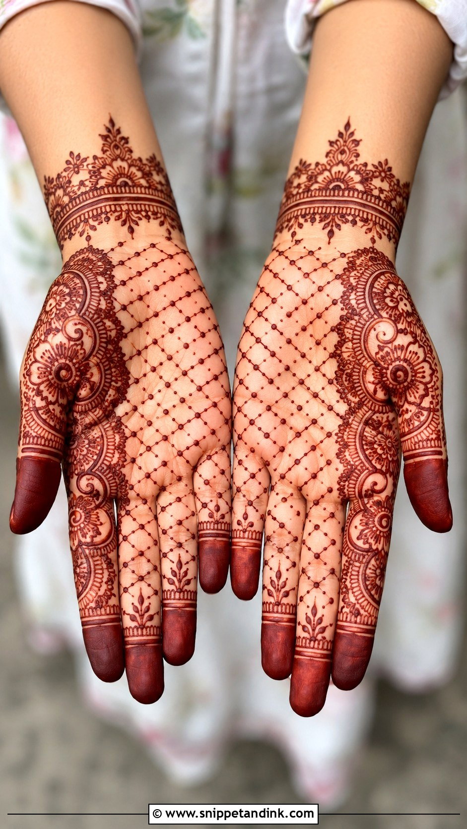Front Hand Net Mehndi Design - Snippet and Ink - 35 Modern Front Hand Mehndi Designs