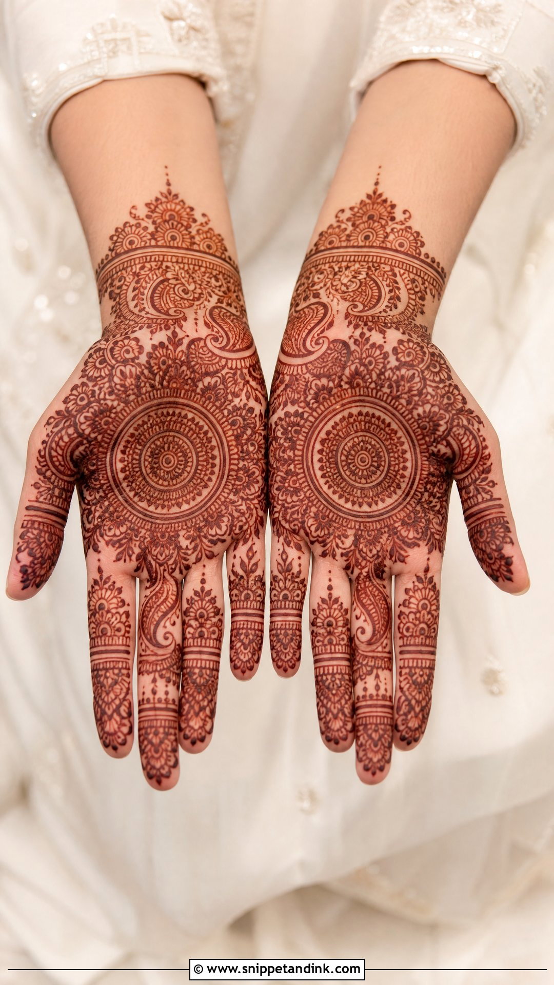 Front Hand Nikah Mehndi Design - Snippet and Ink - 25 Nikah Mehndi Designs