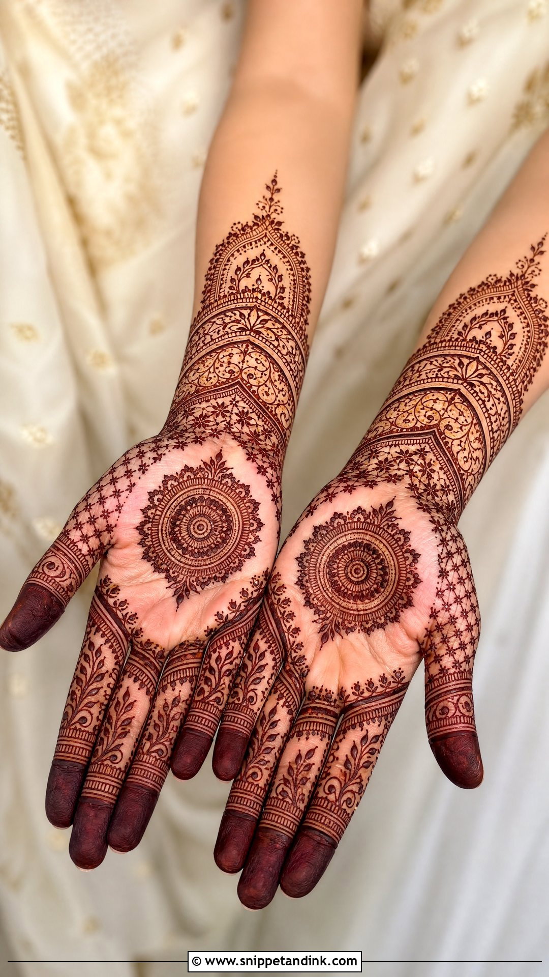 Front Hand Nikkah Mehndi - Snippet and Ink - 20 Mehndi Designs for Nikkah Bride