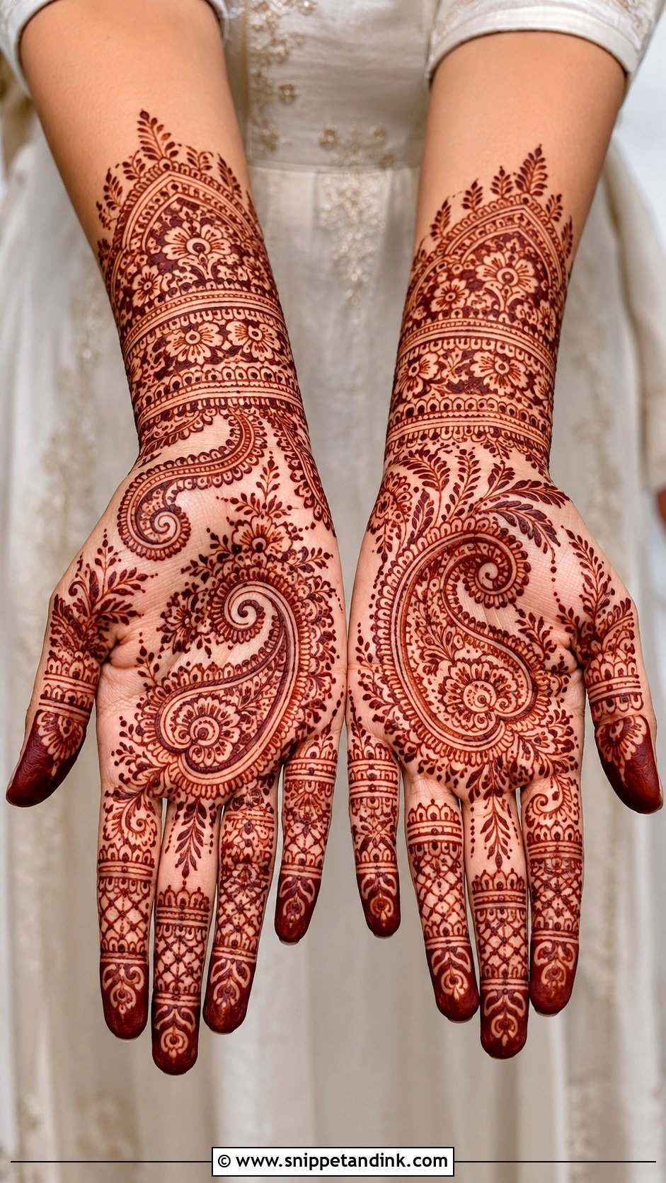 Front Hand Paisley Mehndi Design - Snippet and Ink - 35 Latest Unique Front Hand Mehndi Designs