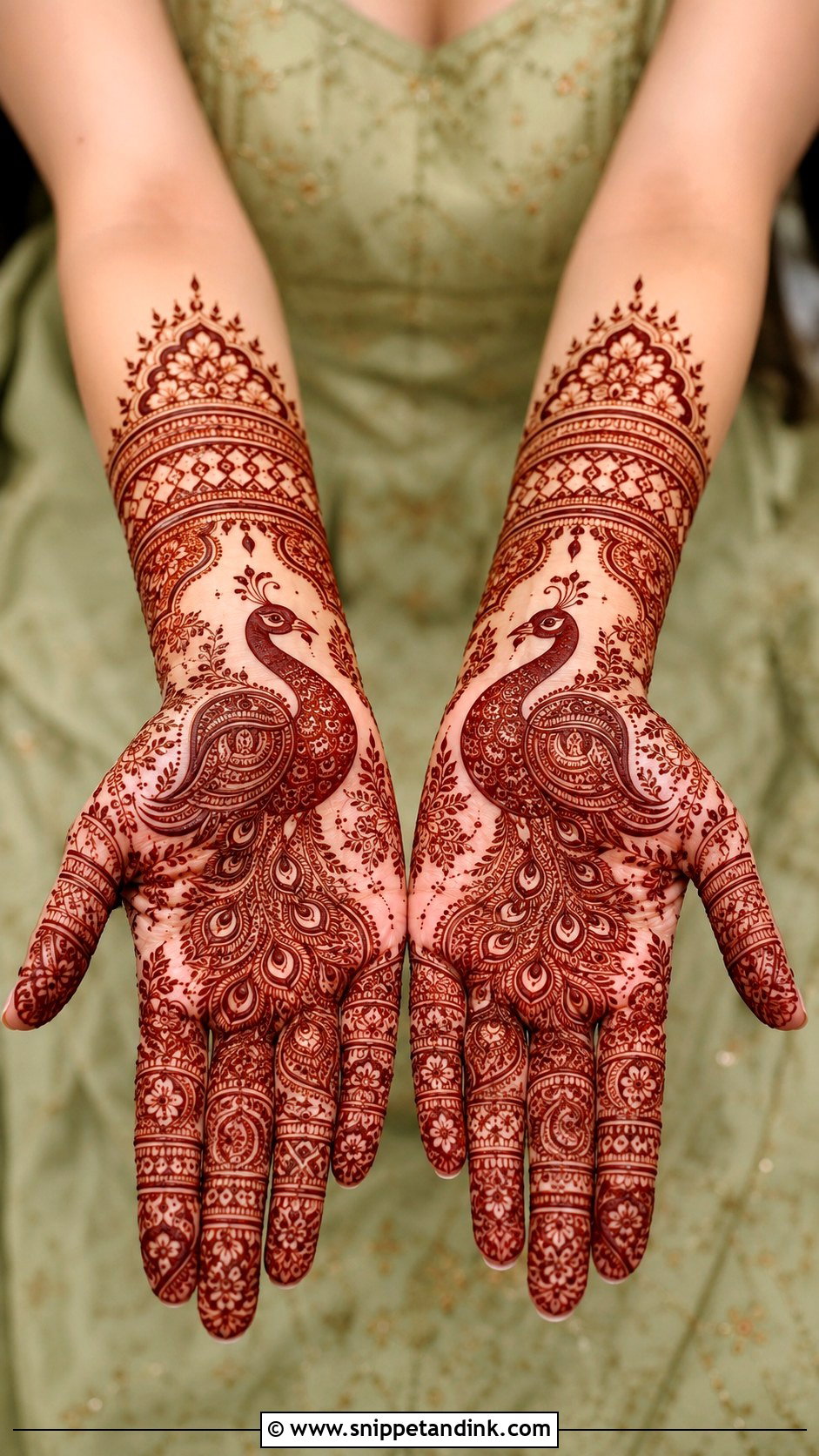 Front Hand Peacock Mehndi Design - Snippet and Ink - 35 Latest Unique Front Hand Mehndi Designs