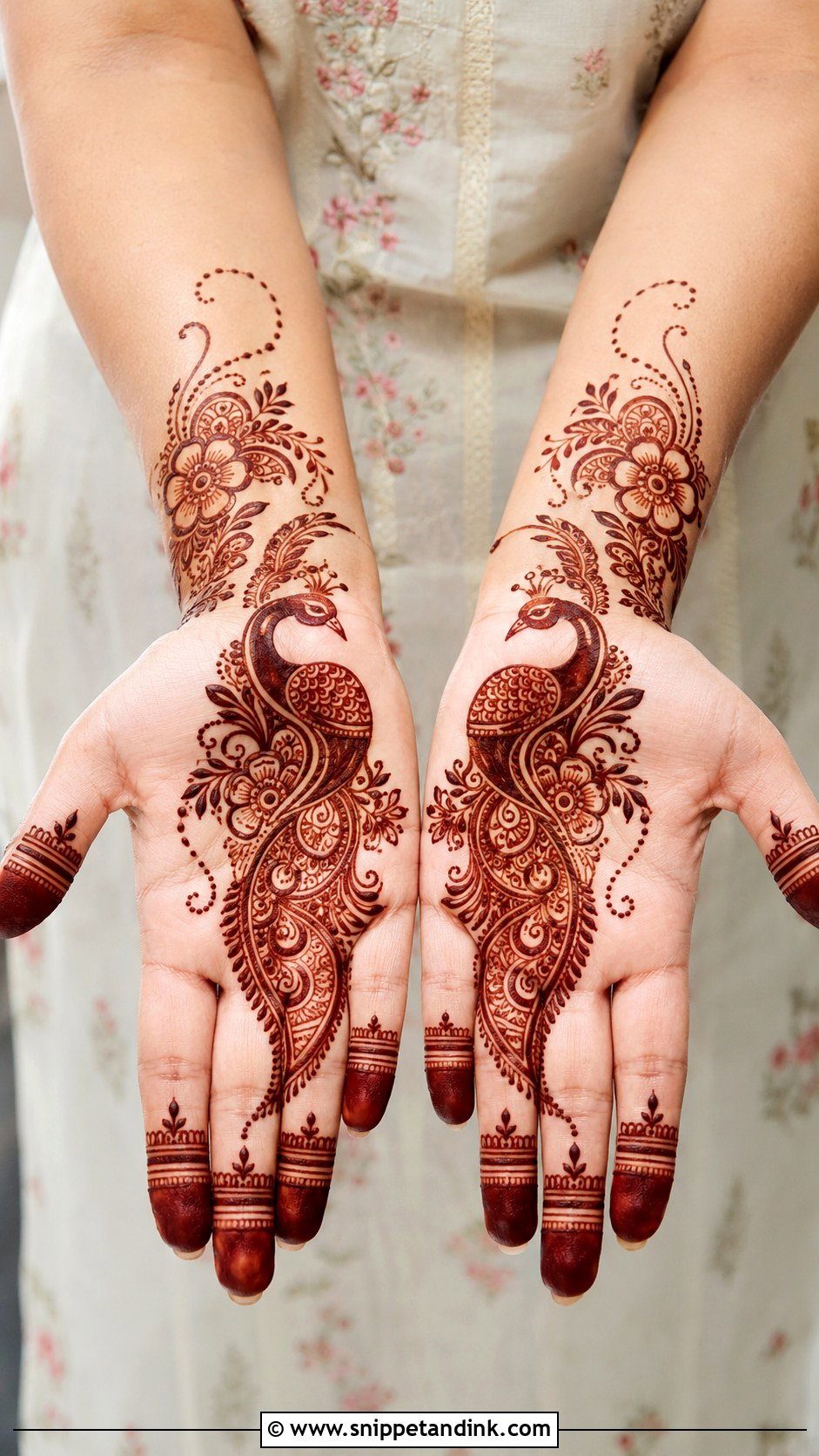 Front Hand Peacock Mehndi Design - Snippet and Ink - 35 Modern Front Hand Mehndi Designs