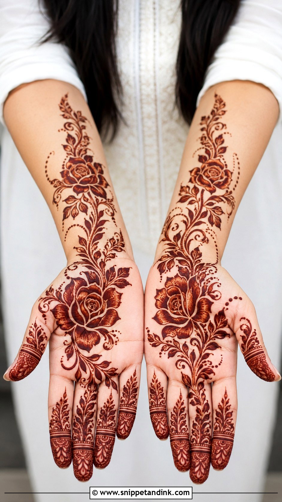 Front Hand Rose Mehndi Design - Snippet and Ink - 35 Latest Unique Front Hand Mehndi Designs