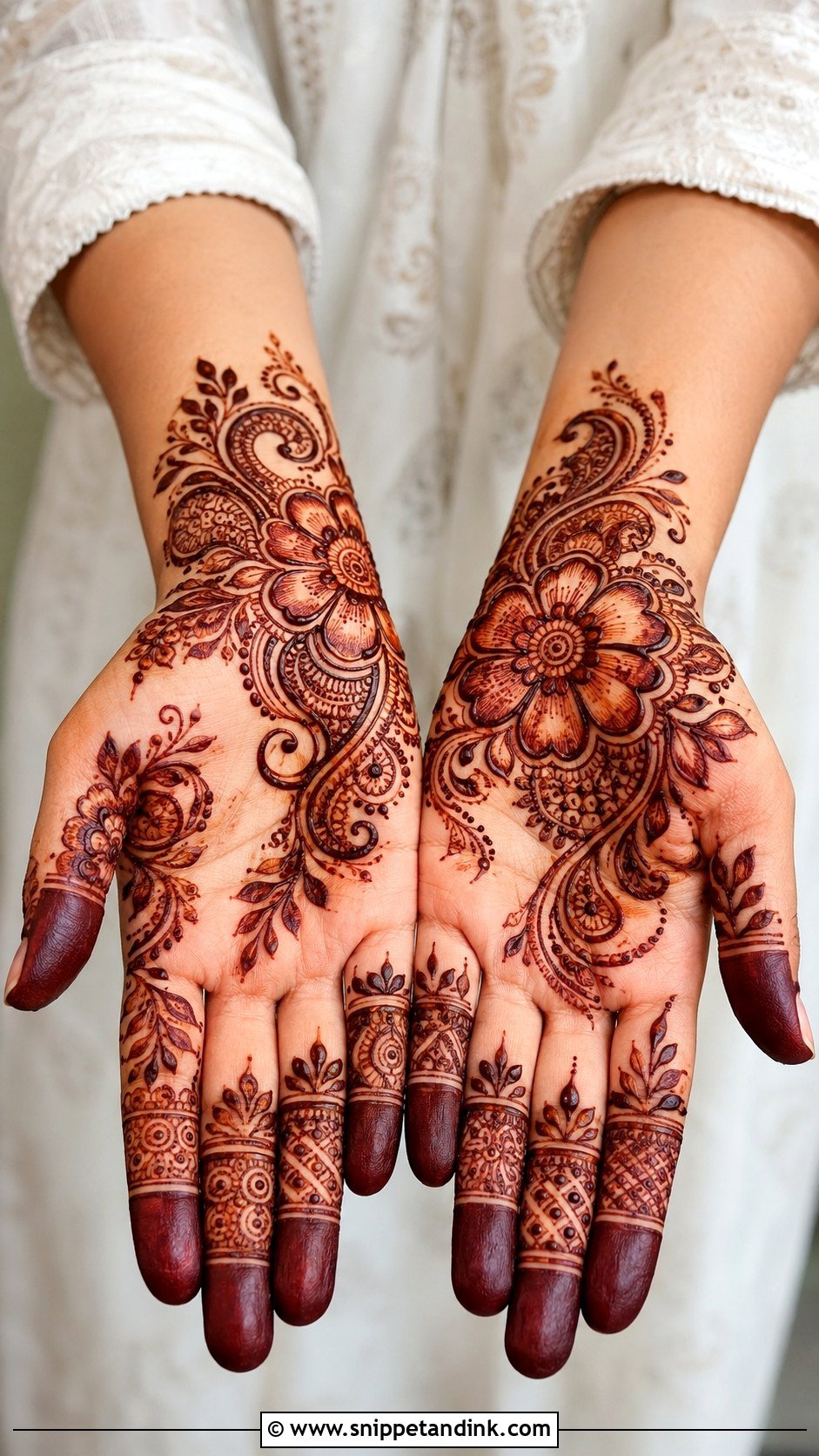 Front Hand Shaded Mehndi Design - Snippet and Ink - 35 Modern Front Hand Mehndi Designs