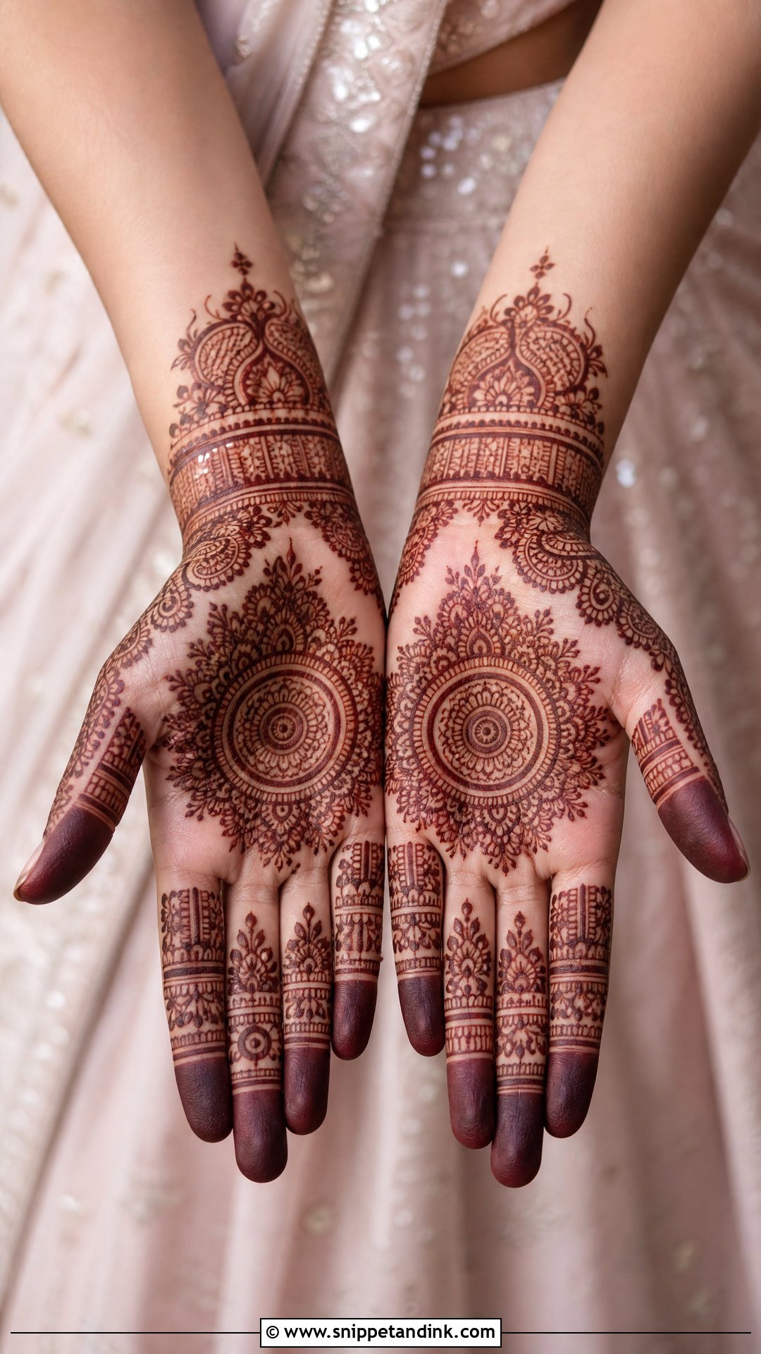 Front Hand Sister Wedding Mehndi Design - Snippet and Ink - 20 Sister Wedding Mehndi Designs