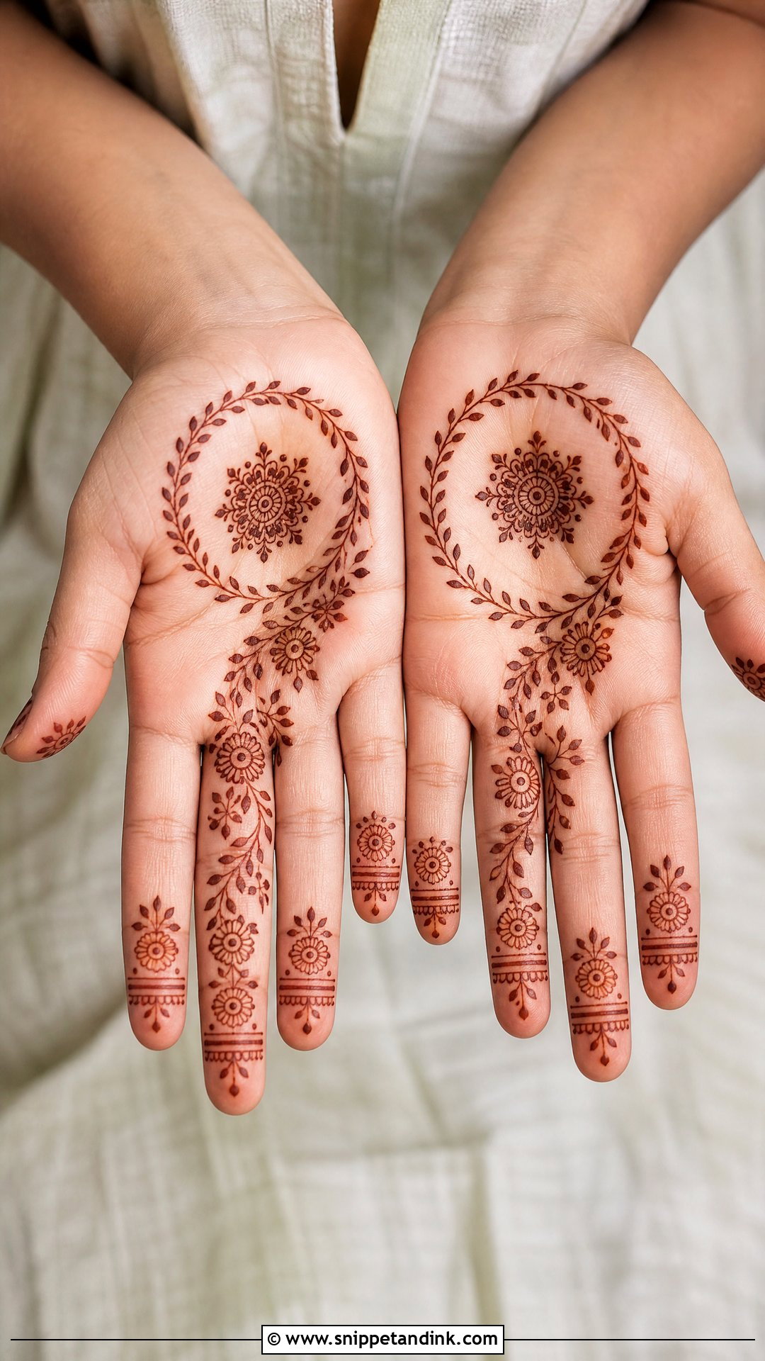 Front Hand Tattoo Mehndi Design - Snippet and Ink - 30 Unique Tattoo Mehndi Designs