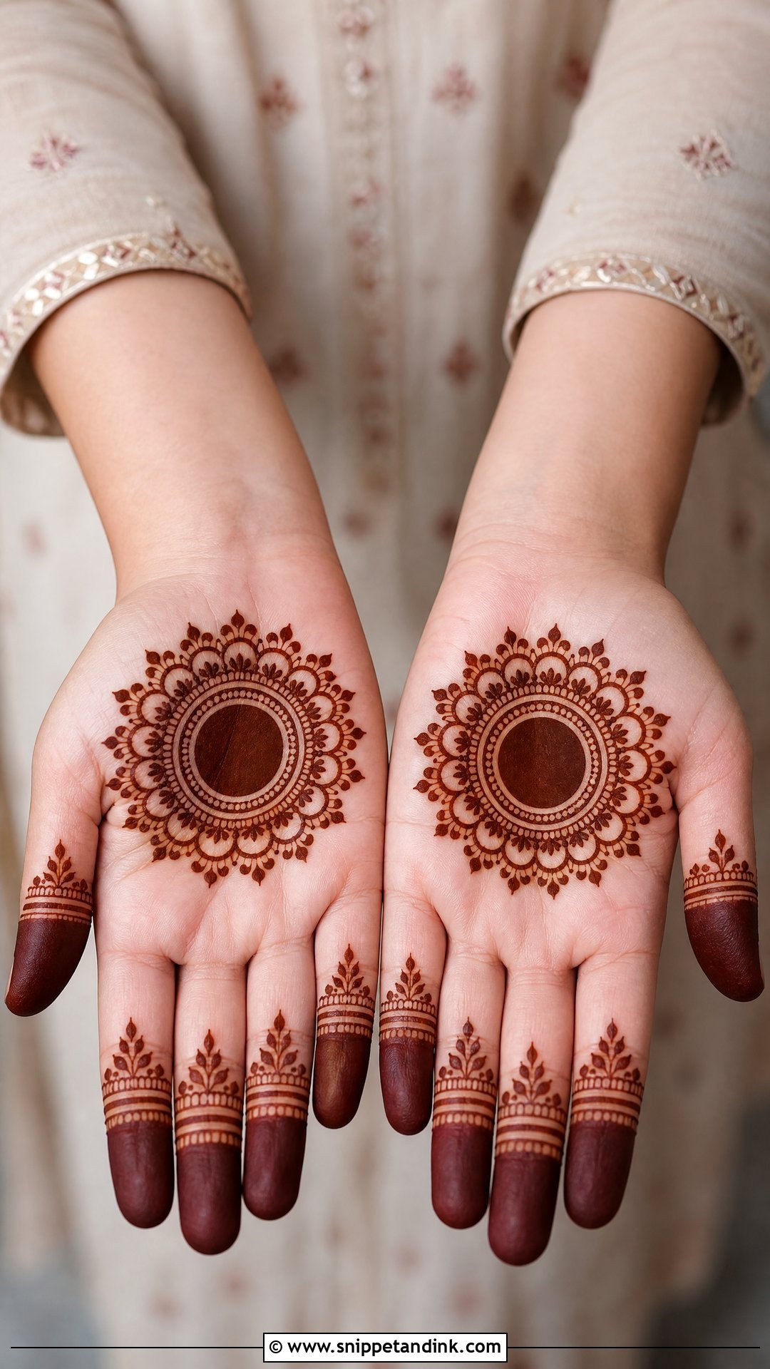 Front Hand Tikki Mehndi Design - Snippet and Ink - 30 Easy Front Hand Mehndi Designs