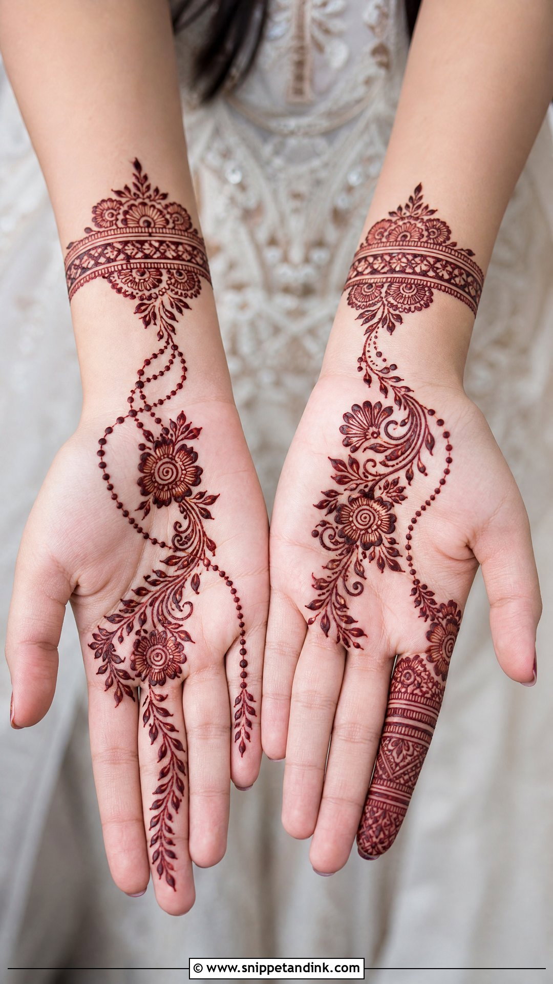 Front Hand Wrist To Finger Mehndi Design - Snippet and Ink - 30 Easy Front Hand Mehndi Designs