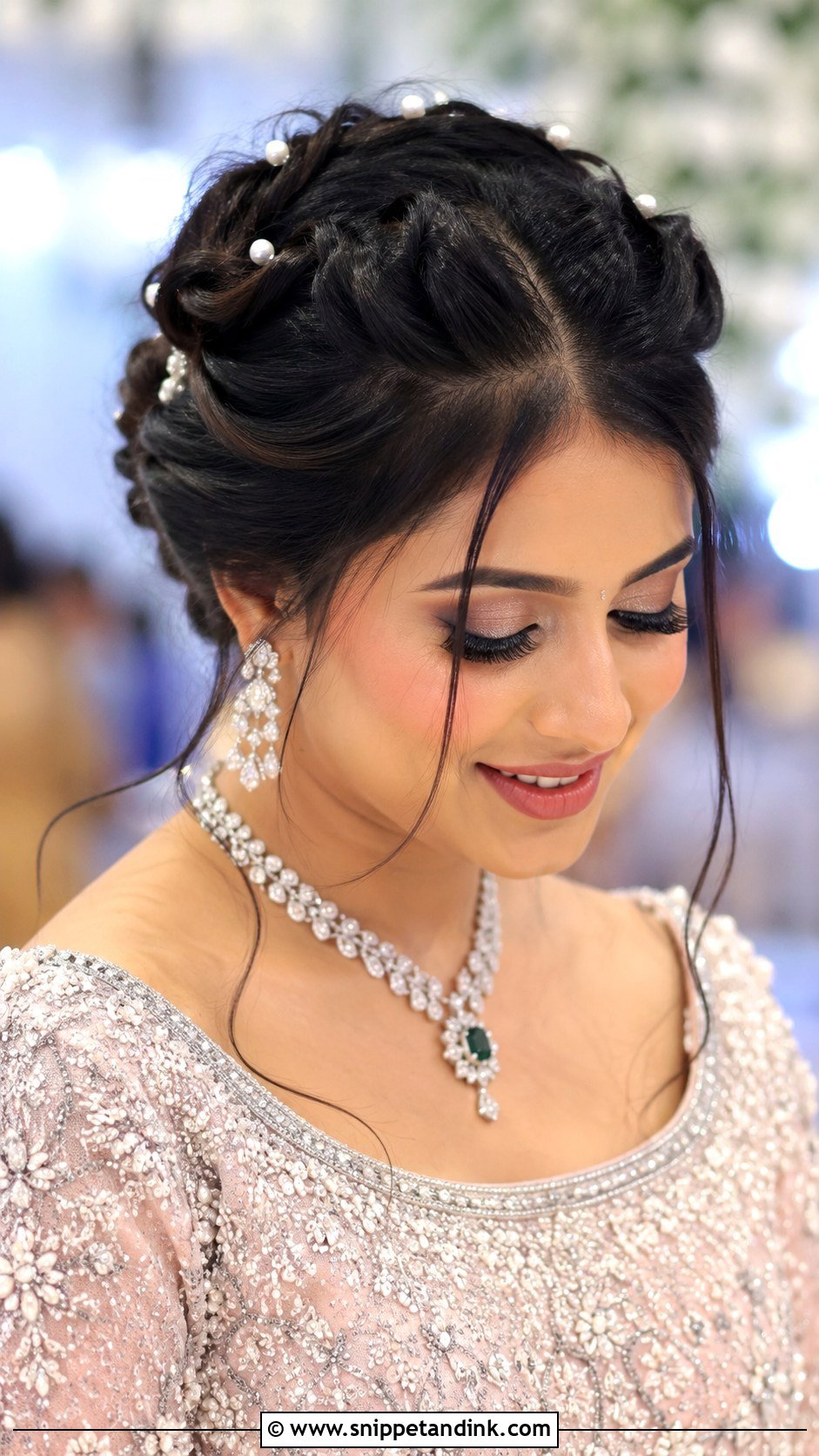 Front Knotted Twist Updo - Snippet and Ink - 30 Indian Wedding Front Hairstyles