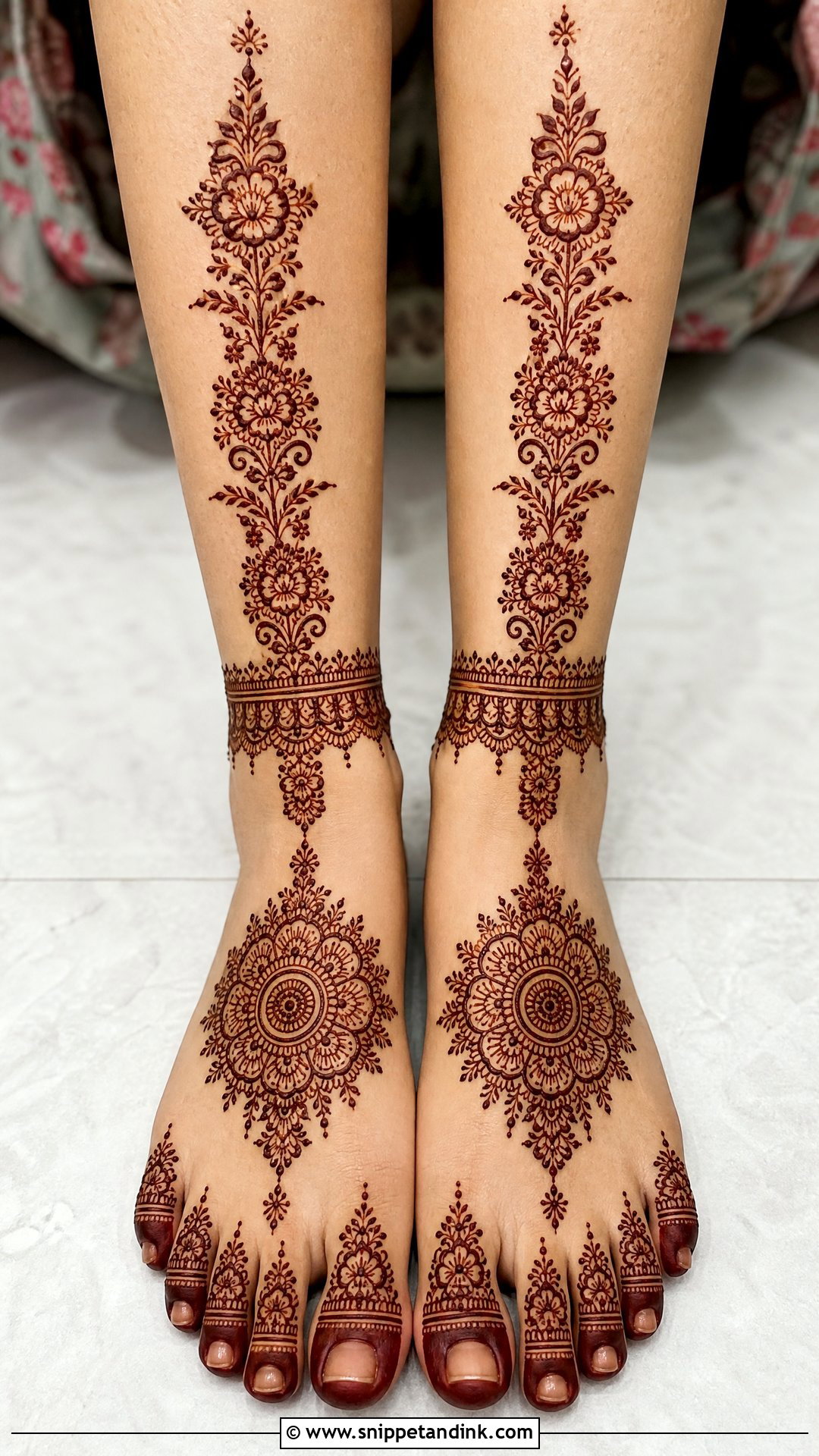 Front Leg Bridal Mehndi Design - Snippet and Ink - 20 Legs Bridal Mehndi Designs
