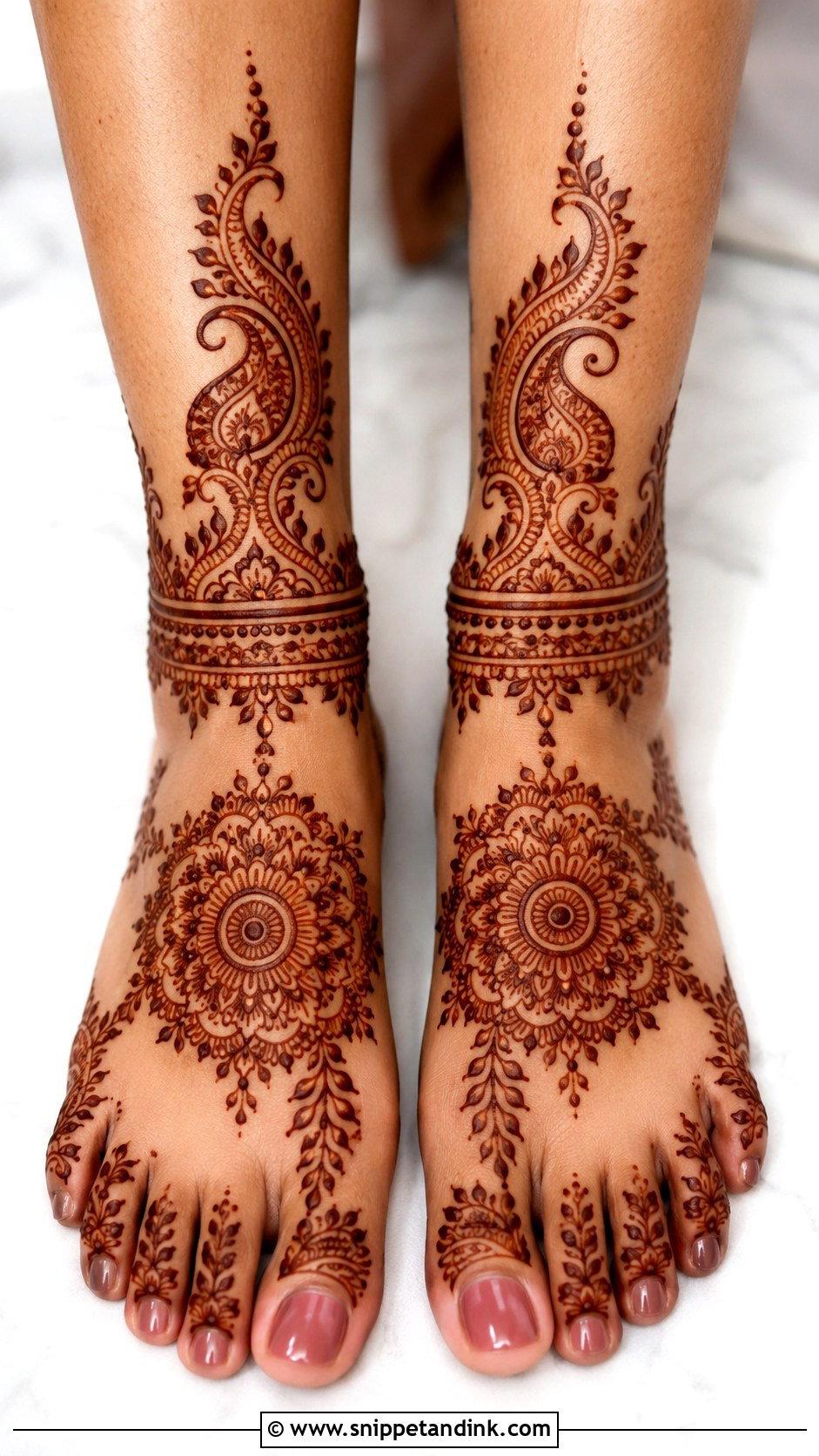 Front Leg Mehndi Design - Snippet and Ink - 35 Legs Mehndi Design Ideas