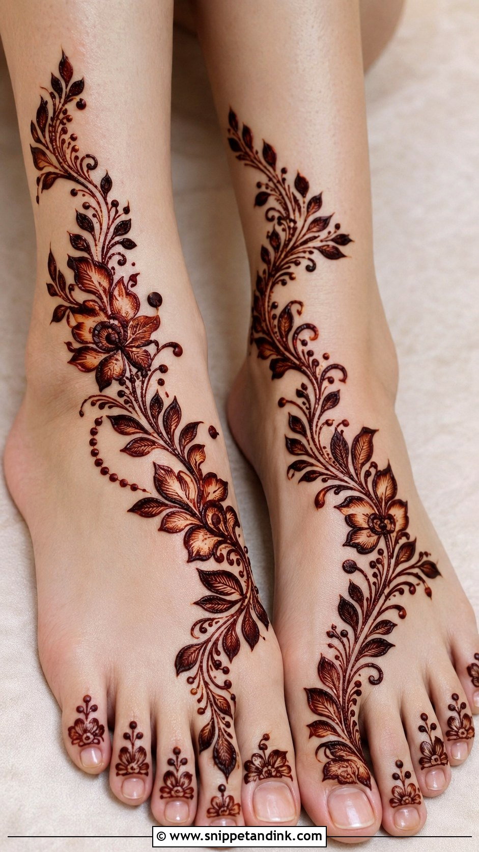 Front Leg Mehndi Design Simple - Snippet and Ink - 35 Simple Easy Leg Mehndi Designs
