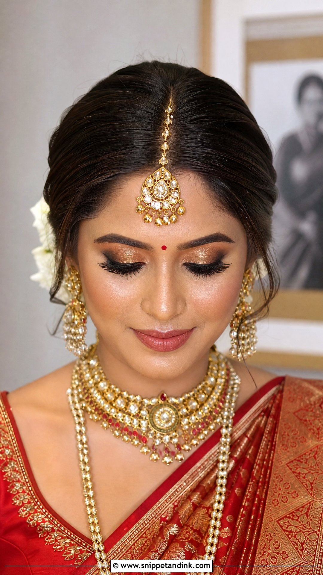 Front Look Bridal Juda With Maang Tikka - Snippet and Ink - 15 Front Look Bridal Juda Hairstyles