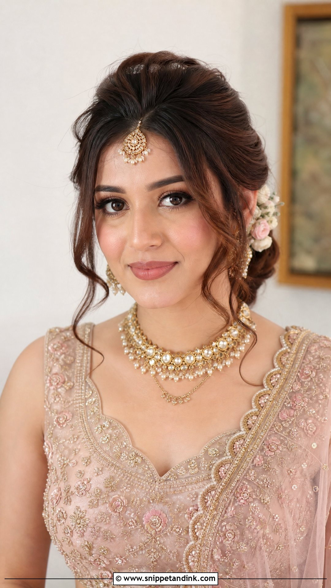 Front Look Bridal Juda With Messy Bun - Snippet and Ink - 15 Front Look Bridal Juda Hairstyles