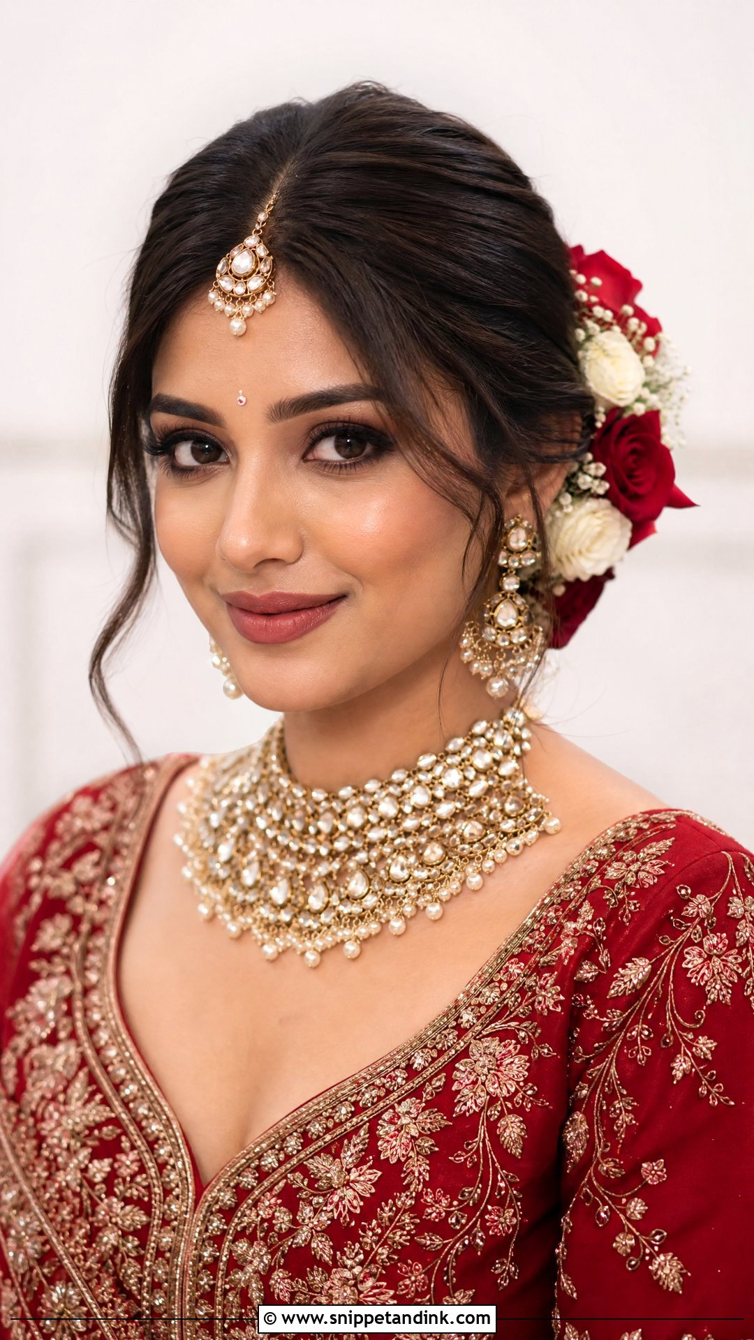 Front Look Bridal Juda With Roses - Snippet and Ink - 15 Front Look Bridal Juda Hairstyles