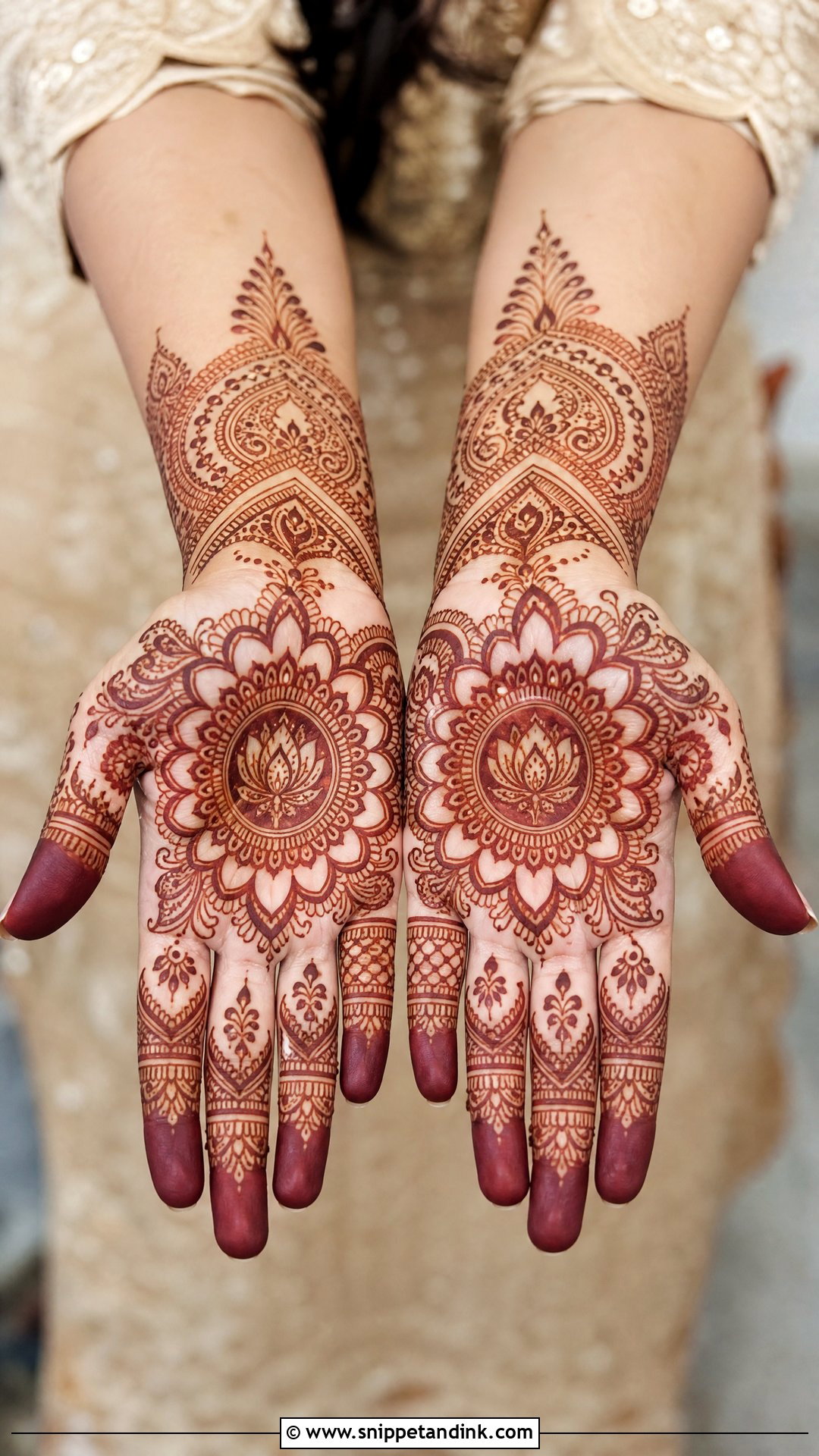 Front Palm Mehndi Design - Snippet and Ink - 30 Beautiful Palm Mehndi Design Ideas