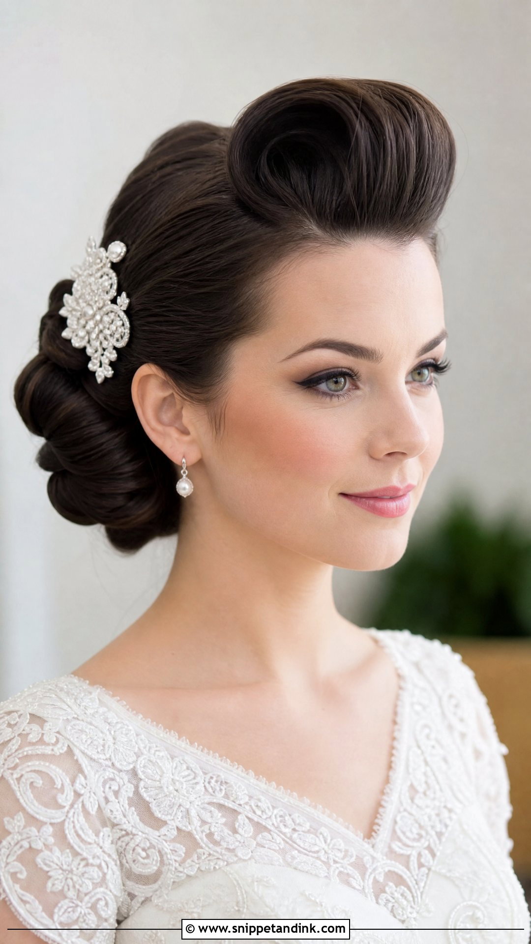 Front Pompadour Updo for Wedding - Snippet and Ink - 25 Front Hairstyle for Wedding Ideas