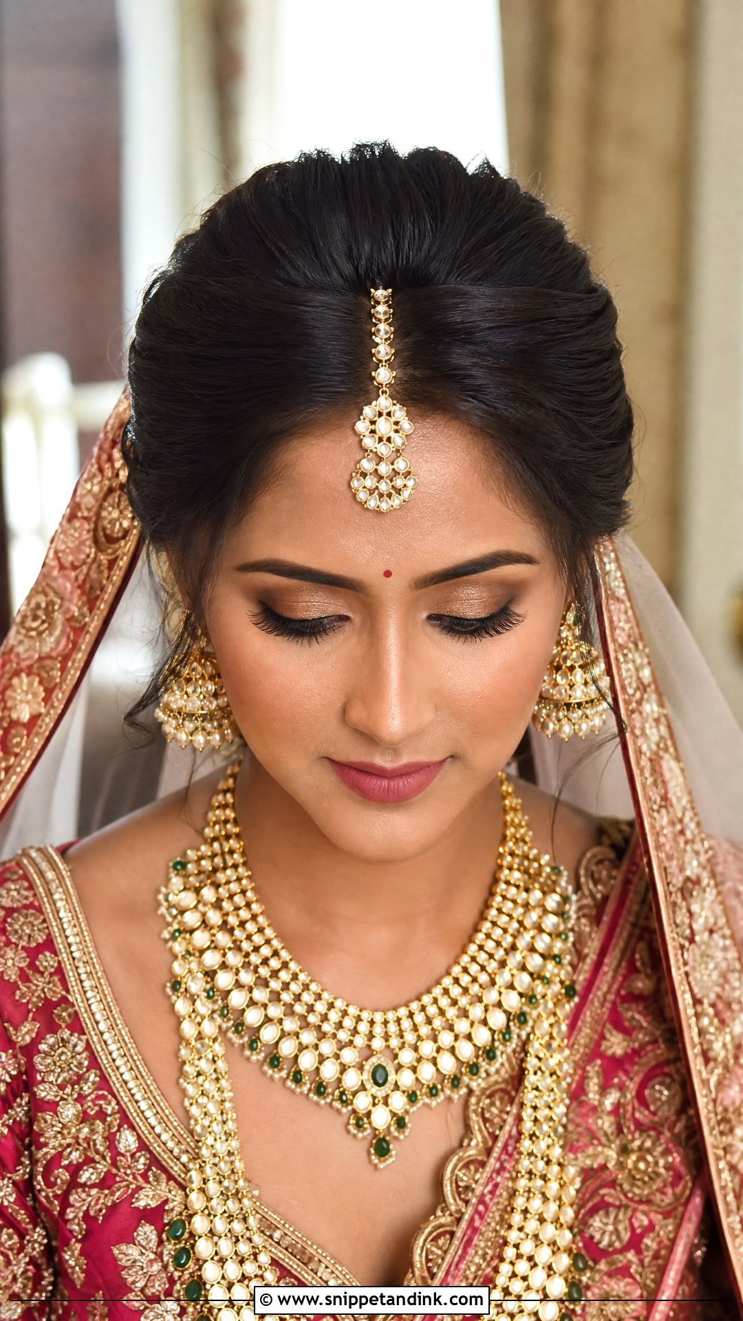 Front Puff Bun For Indian Wedding - Snippet and Ink - 15 Bun for Indian Wedding Ideas