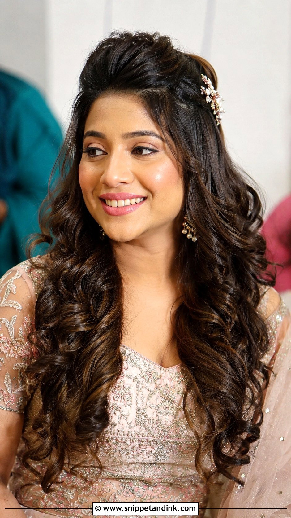 Front Puff With Loose Curls - Snippet and Ink - 20 Indian Non Bridal Hairstyles