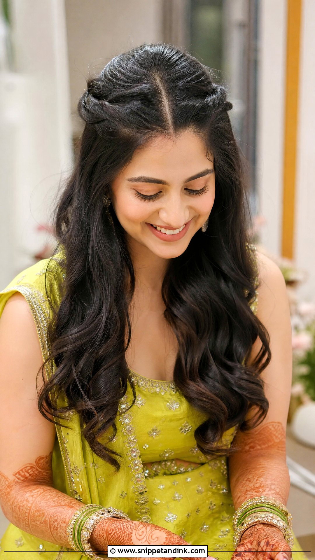 Front Twist Open Hairstyle For Indian Wedding - Snippet and Ink - 15 Front Hairstyles Indian Wedding for Open Hair