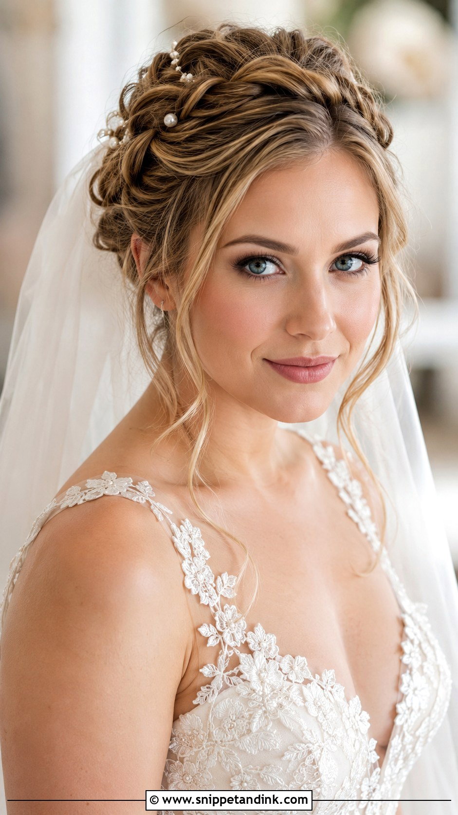 Front Twisted Halo Updo - Snippet and Ink - 20 Bride Front Hairstyles