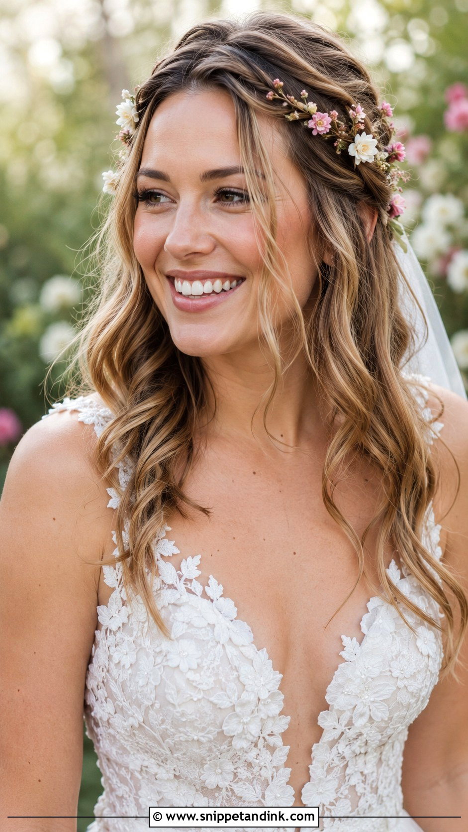 Front Twists With Flower Accents - Snippet and Ink - 20 Bride Front Hairstyles