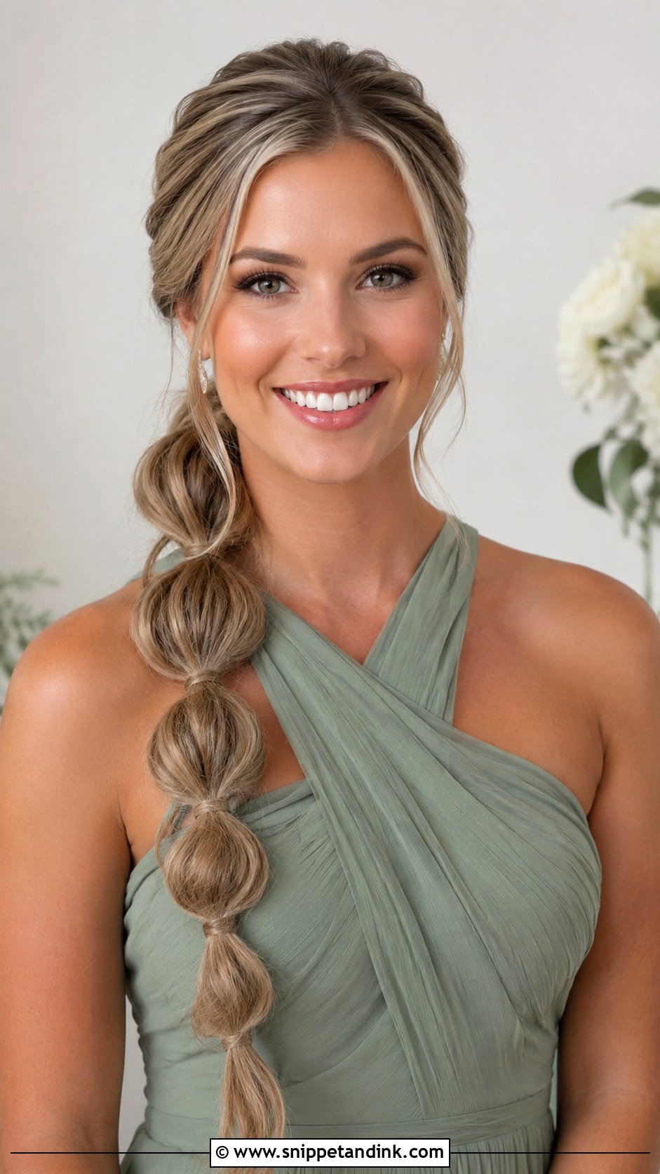 Front View Bridesmaid Bubble Ponytail - Snippet and Ink - 20 Bridesmaid Hairstyles Front View