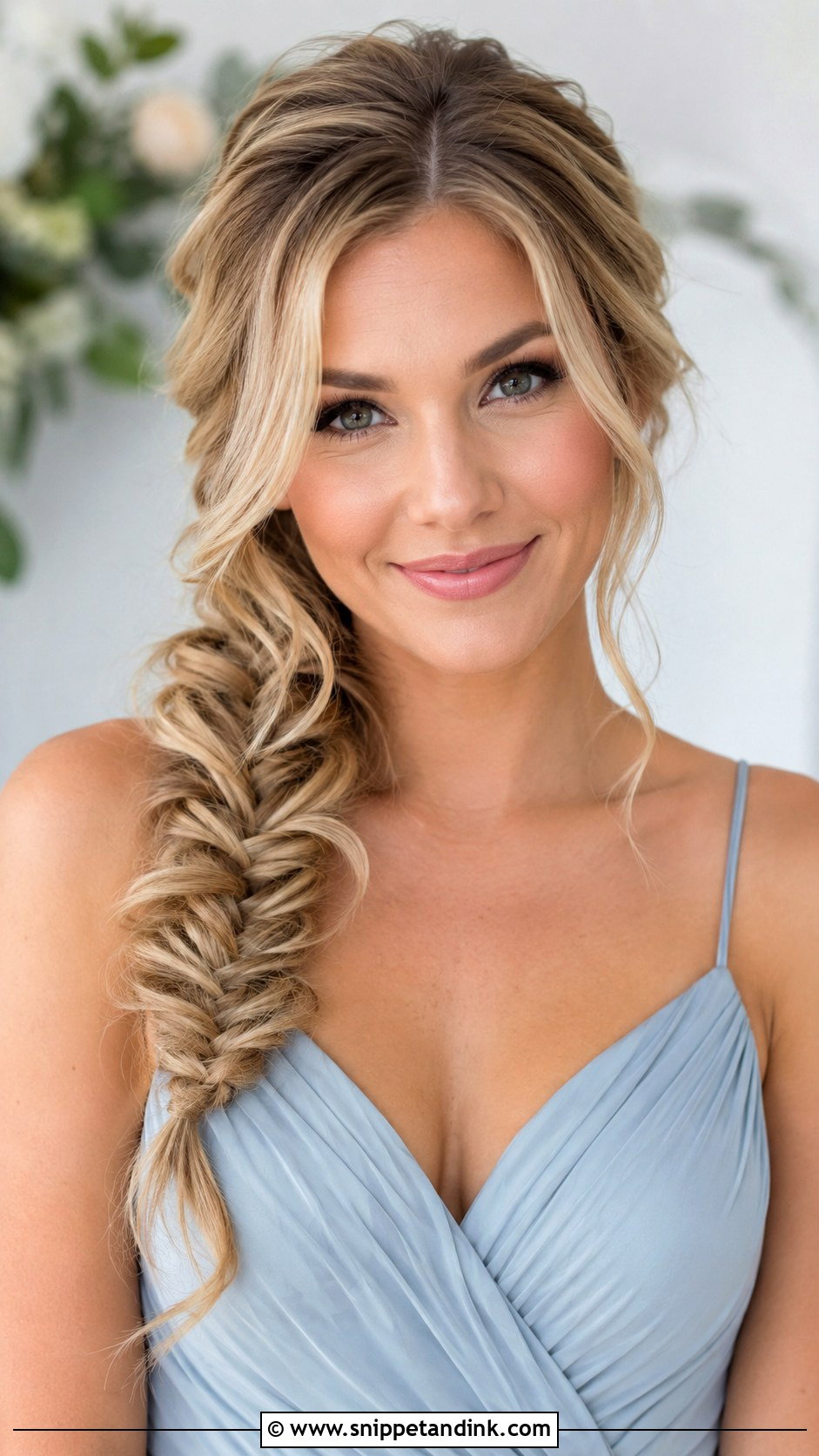 Front View Bridesmaid Fishtail Braid - Snippet and Ink - 20 Bridesmaid Hairstyles Front View