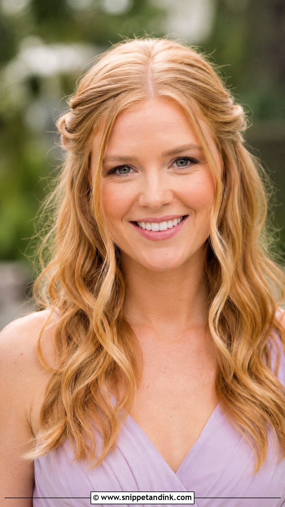 Front View Bridesmaid Twisted Half Up - Snippet and Ink - 20 Bridesmaid Hairstyles Front View