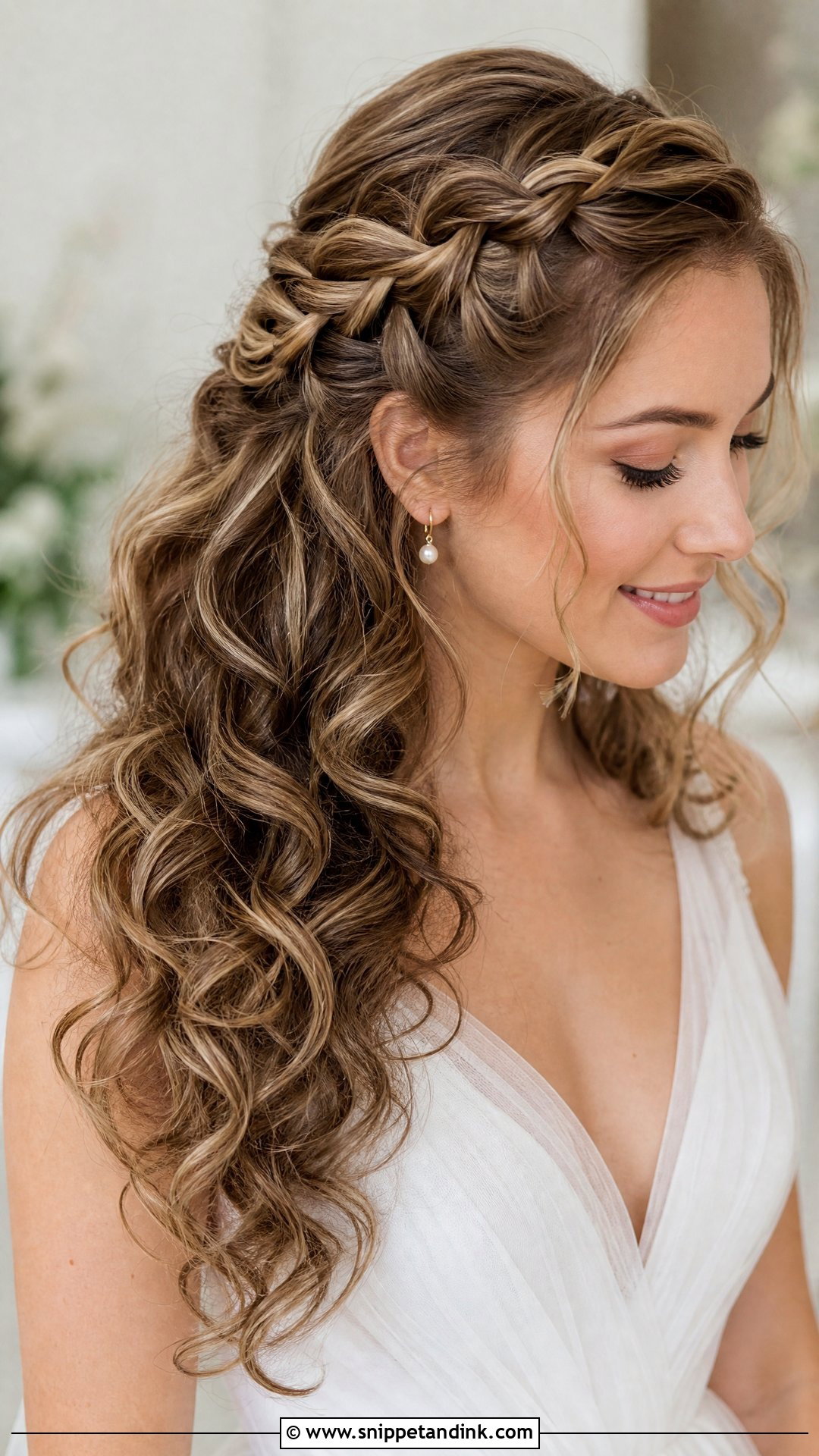 Front Waterfall Braid Wedding Hairstyle - Snippet and Ink - 15 Front Hairdo Wedding Hairstyles