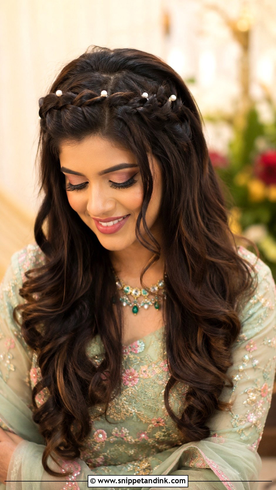Front Waterfall Braid - Snippet and Ink - 30 Indian Wedding Front Hairstyles