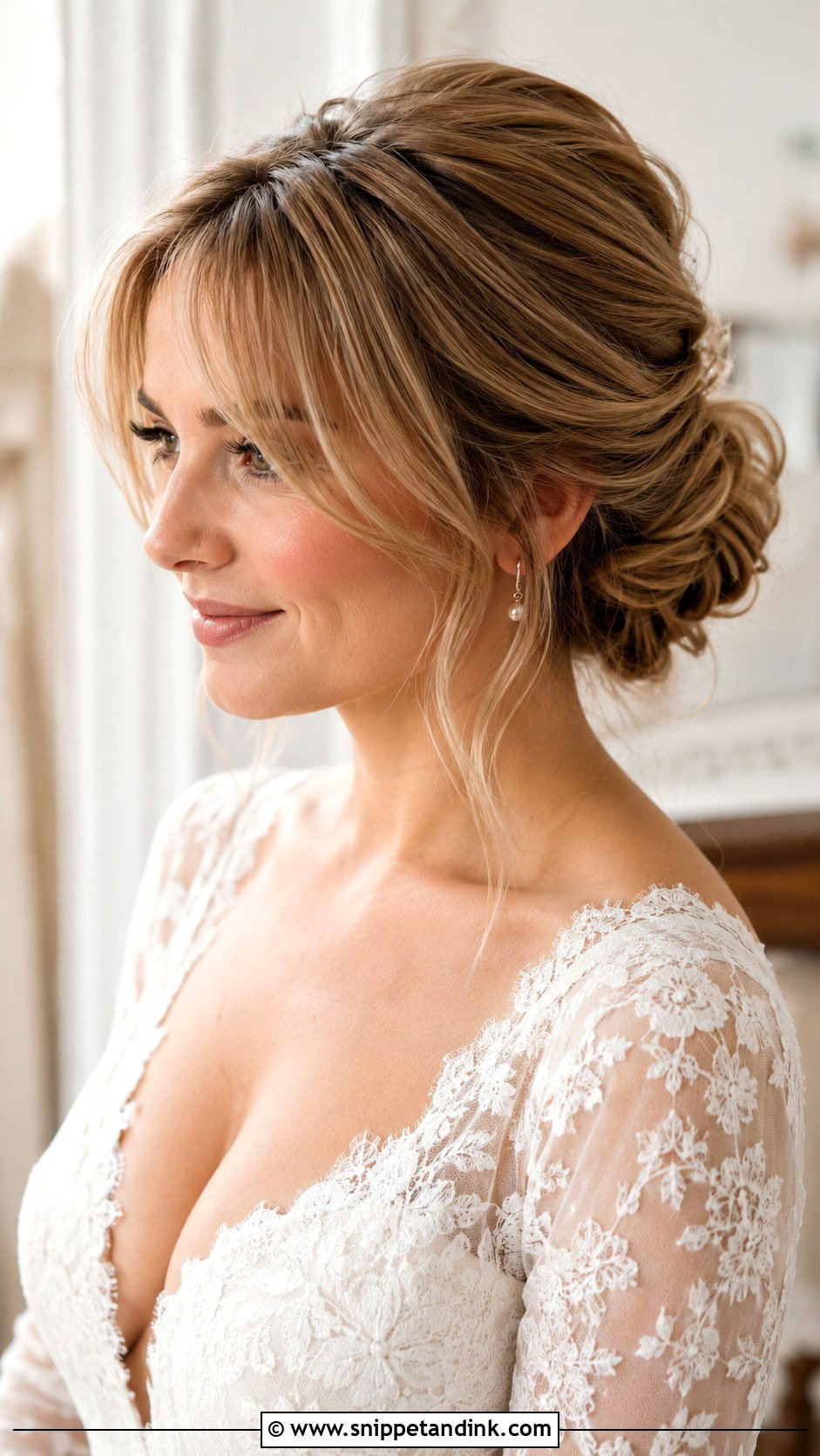 Front Wedding Hairstyle With Curtain Bangs - Snippet and Ink - 20 Front Wedding Hairstyles