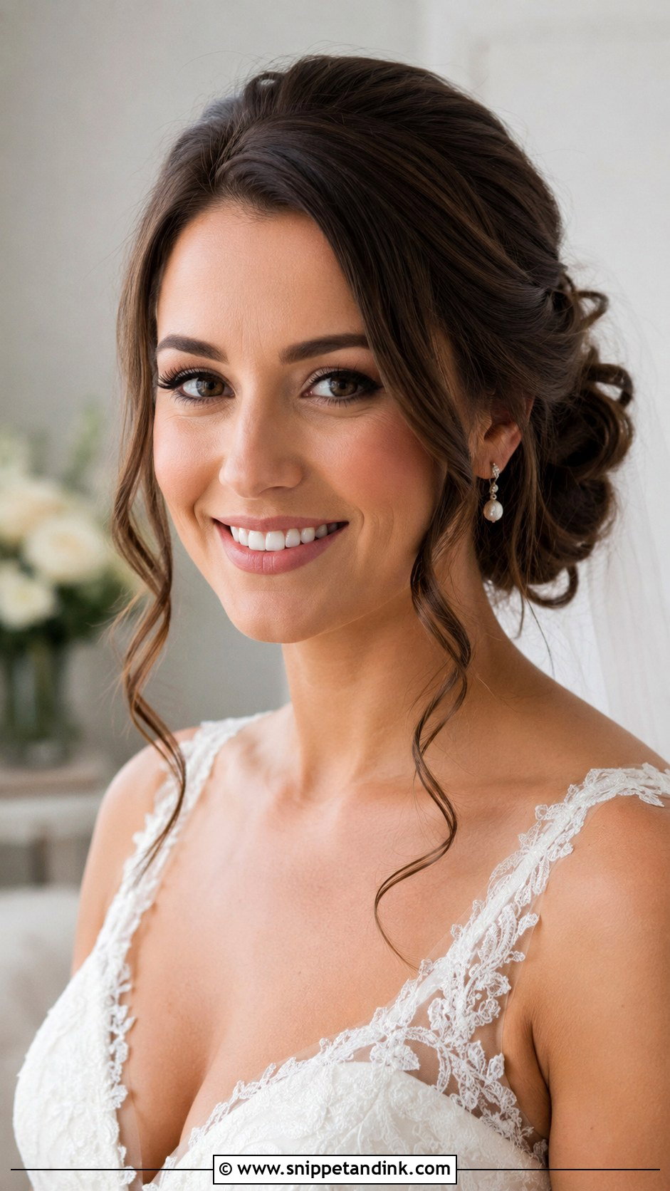 Front Wedding Hairstyle With Face Framing Curls - Snippet and Ink - 20 Front Wedding Hairstyles